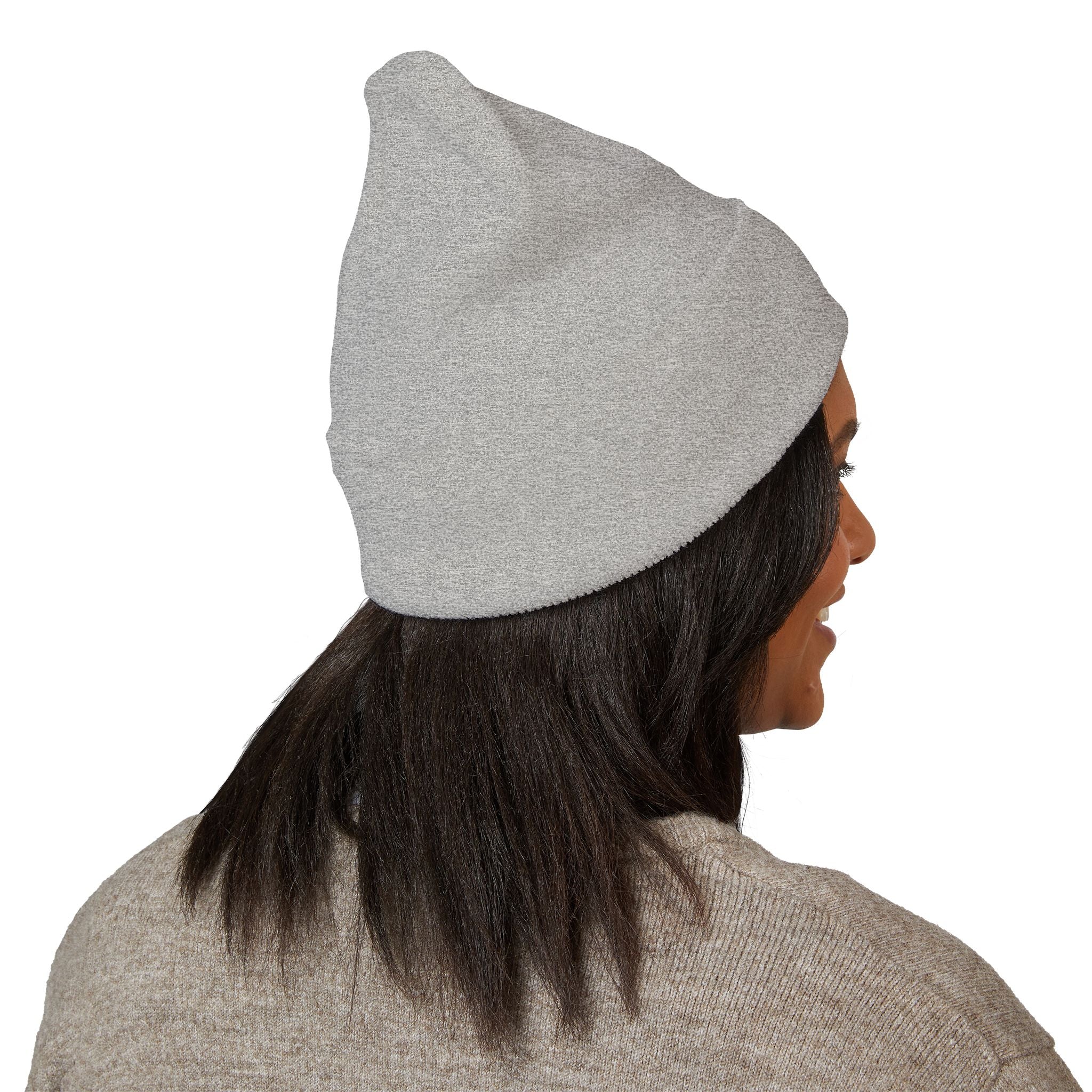 Chill Bear Embroidered Cuffed Beanie — Cozy Winter Knit Hat
