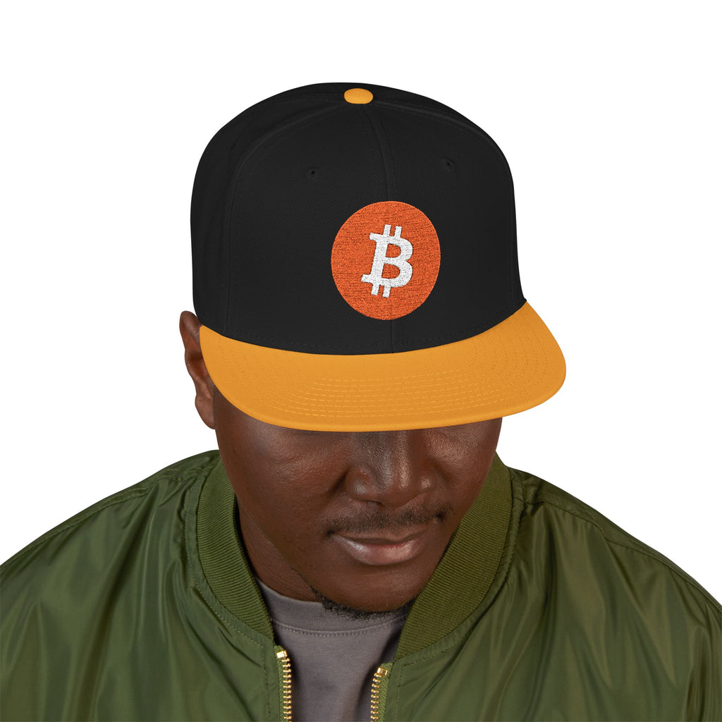 Bitcoin Embroidered Snapback Hat – Crypto Logo Streetwear