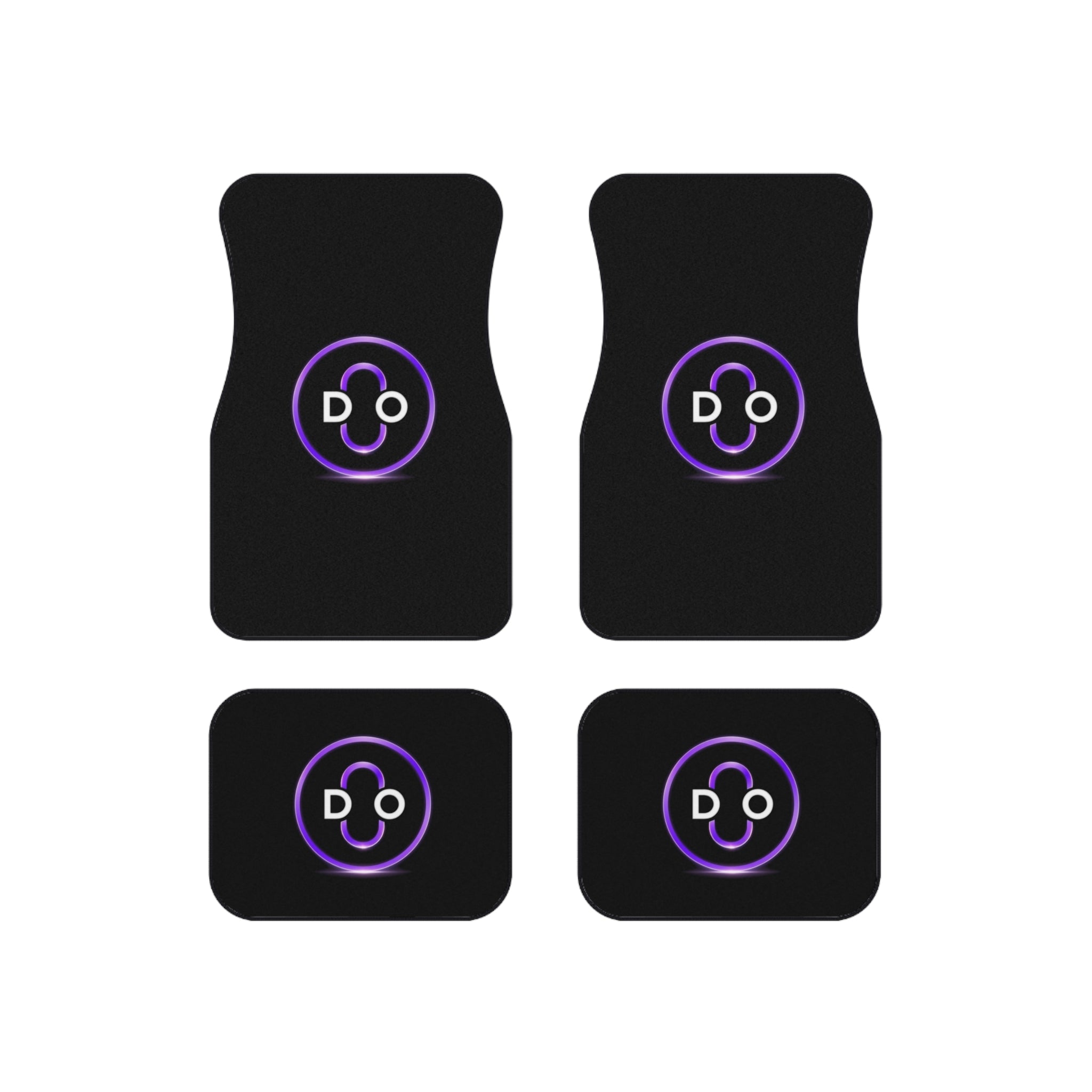 DO Chain Car Mats — Black Floor Mat Set of 4 with Purple DO Logo