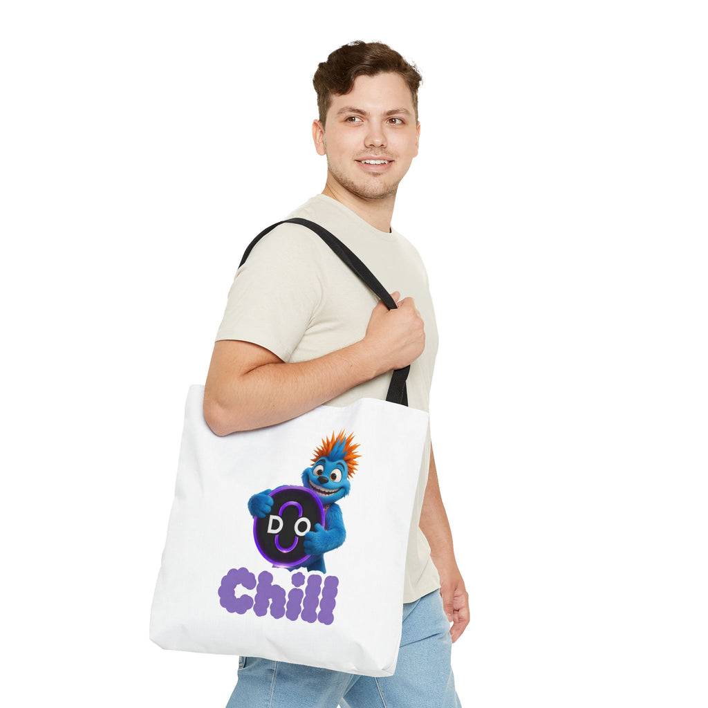 Do Chill Tote Bag — Cute Blue Monster Graphic Tote
