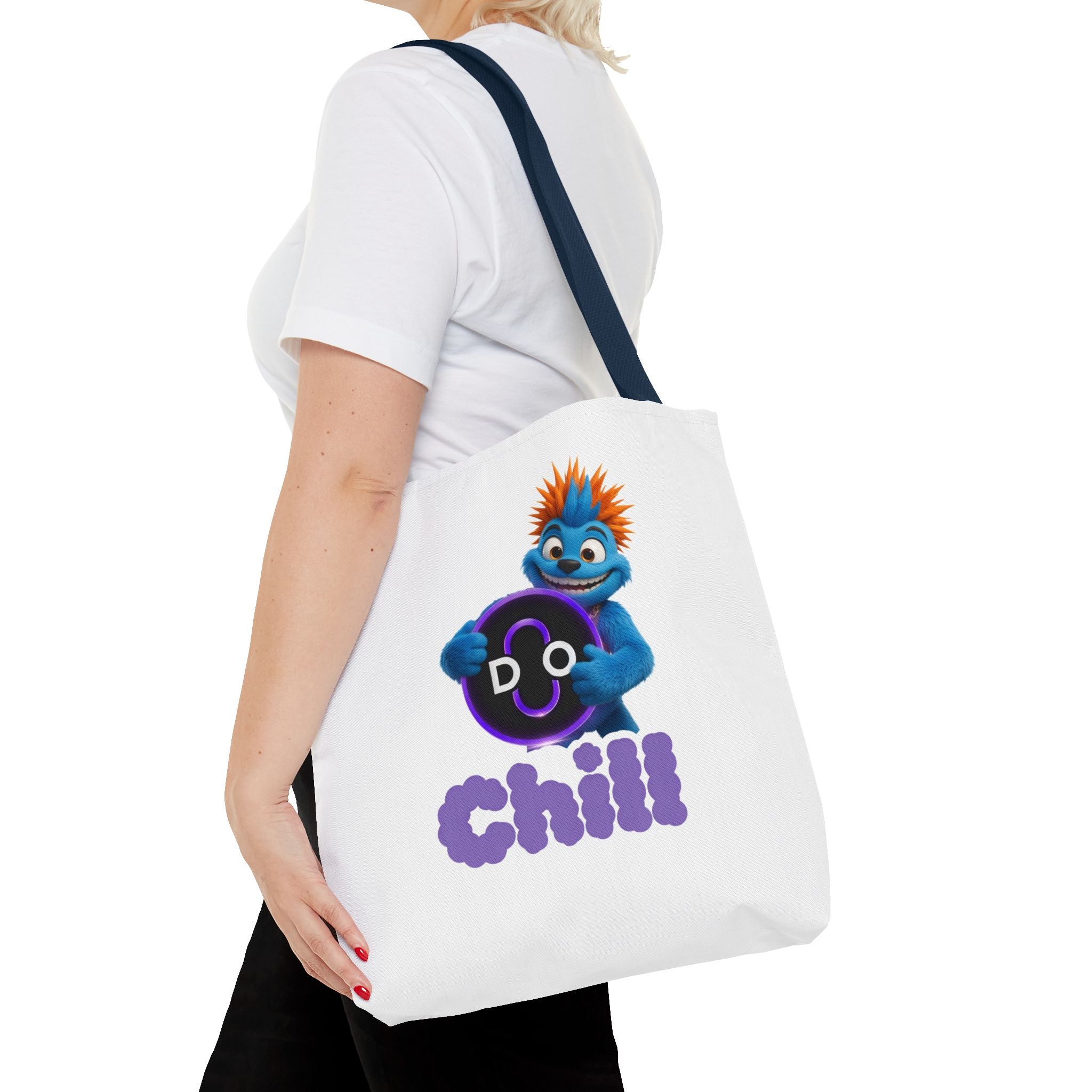 Do Chill Tote Bag — Cute Blue Monster Graphic Tote