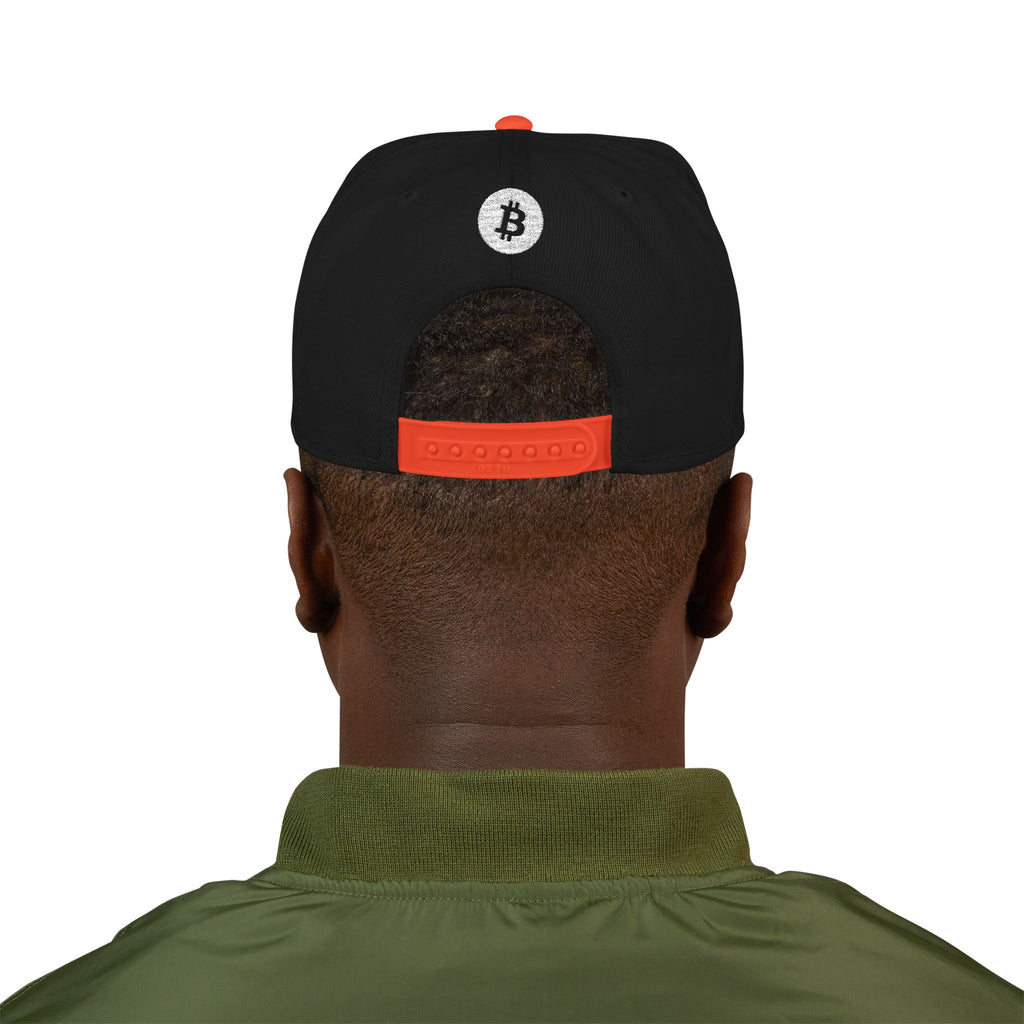 Bitcoin Embroidered Snapback Hat – Crypto Logo Streetwear