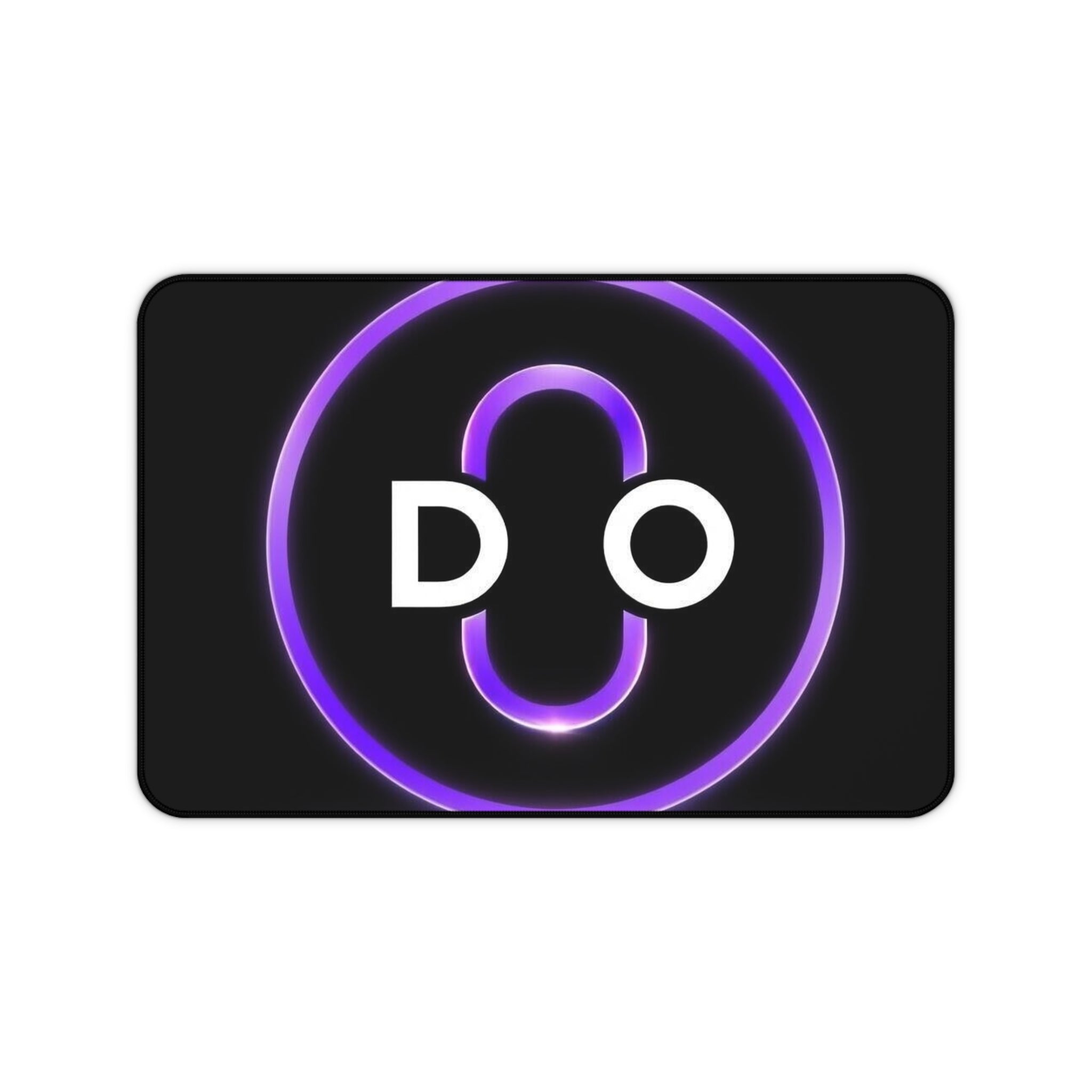 Neon DO Logo Desk Mat — Black Gaming/Workstation Mouse Pad