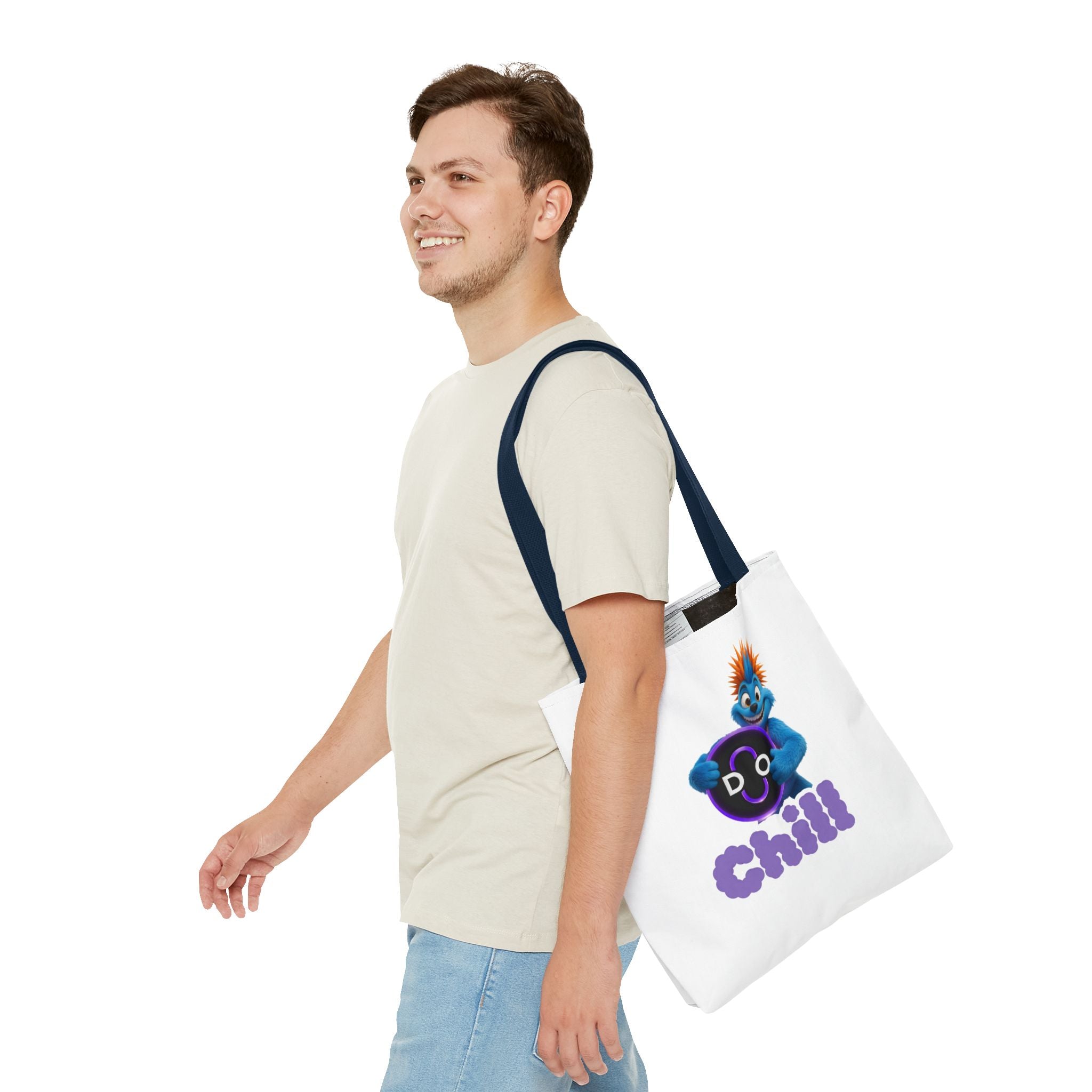 Do Chill Tote Bag — Cute Blue Monster Graphic Tote