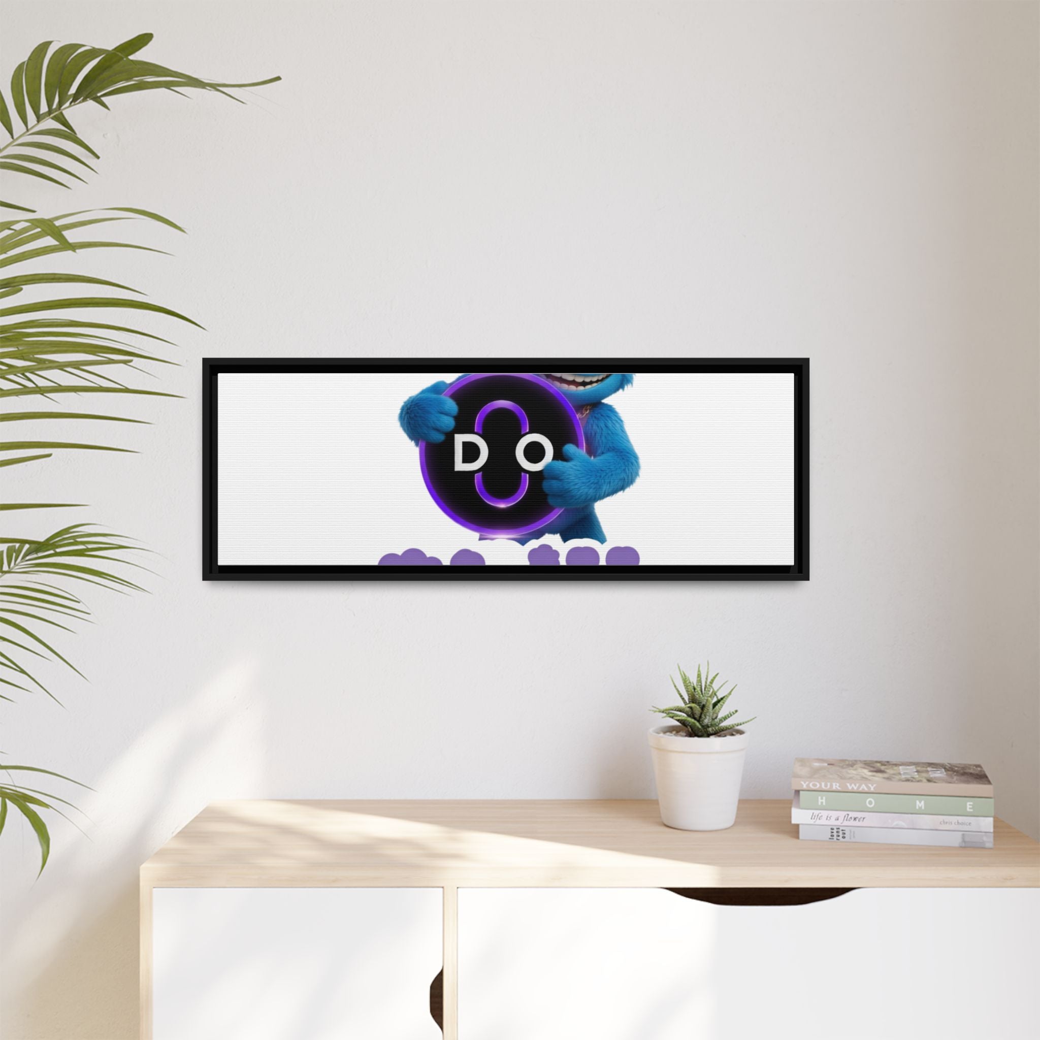 Do Chill Canvas Print — Framed Matte Wall Art (Colorful Cartoon Character)