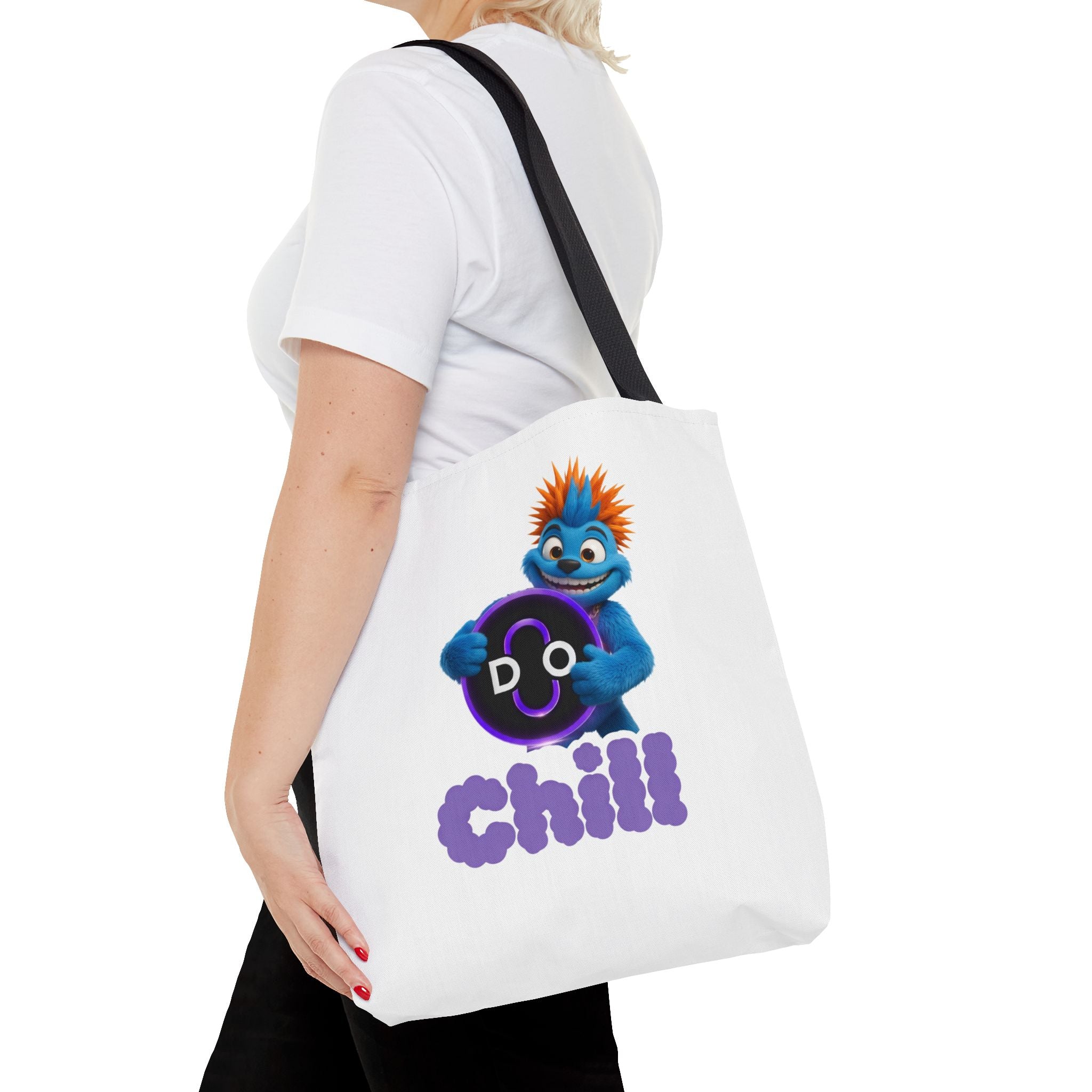 Do Chill Tote Bag — Cute Blue Monster Graphic Tote