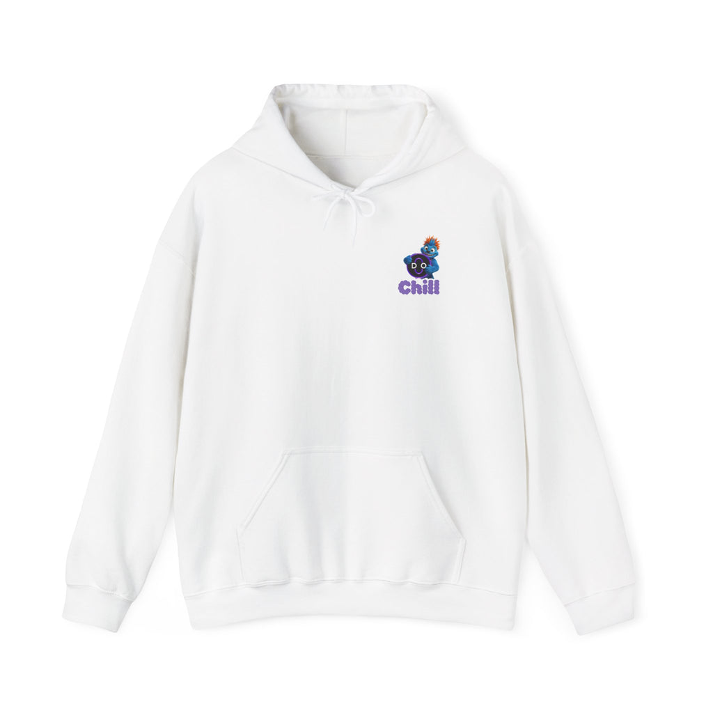 DO Chill Hoodie — Cute Blue Plush Character Graphic Hoodie