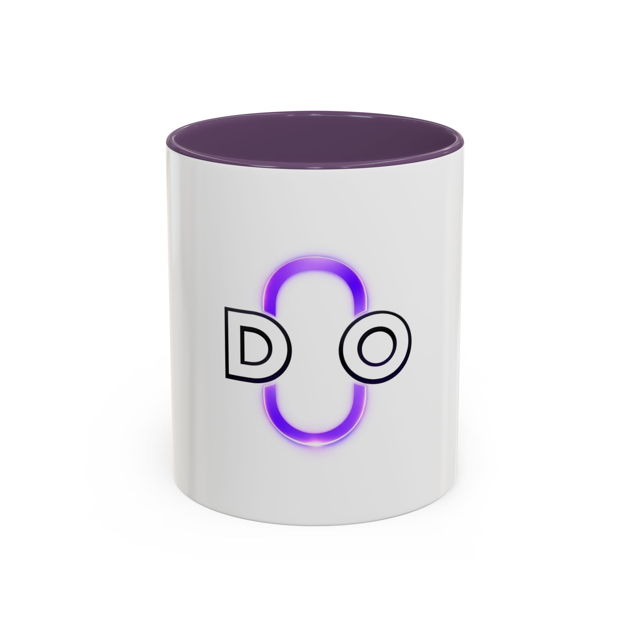 DO Neon Accent Coffee Mug – Minimalist Purple Glow 11/15oz