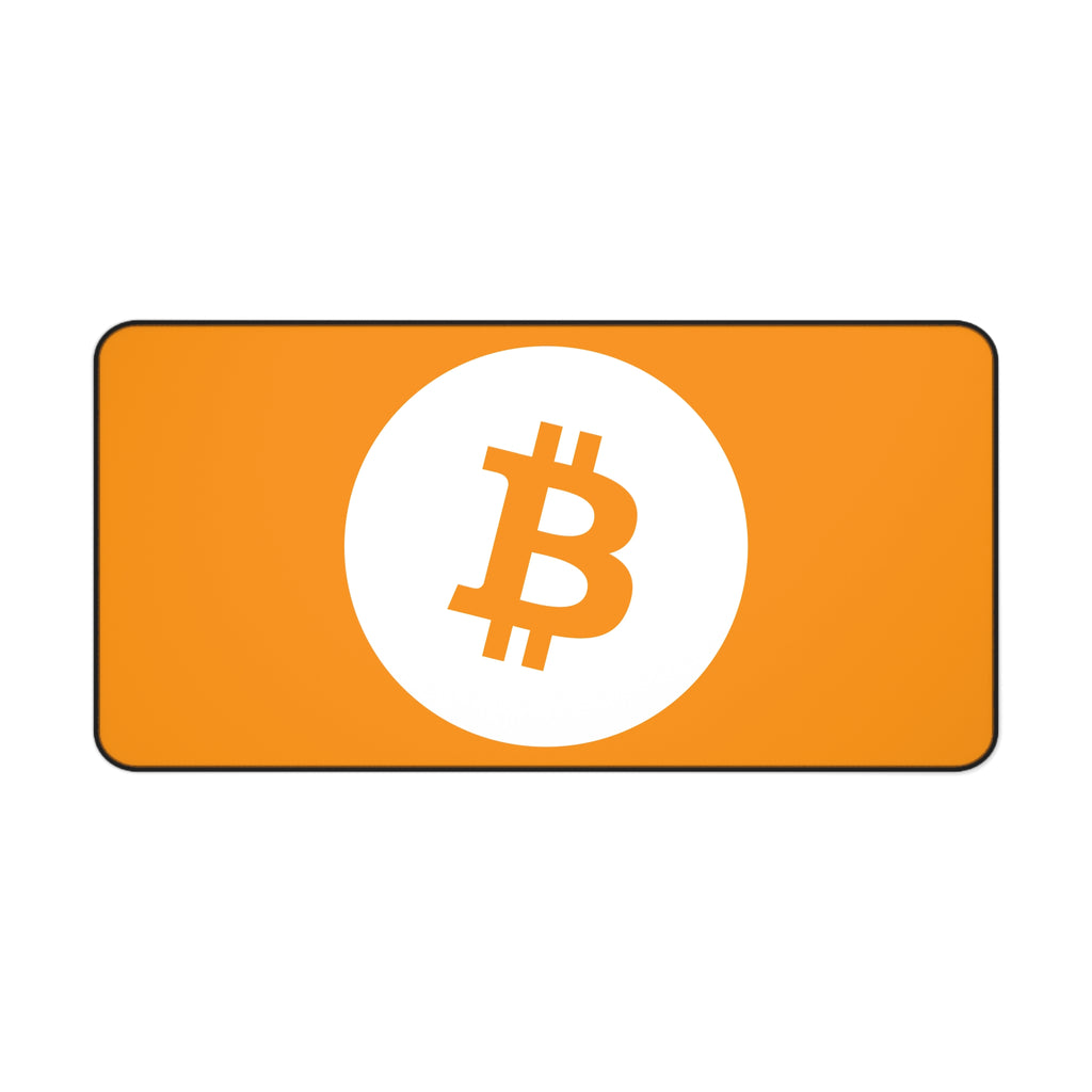 Bitcoin Logo Desk Mat — Orange Crypto Mousepad for Traders & Gamers