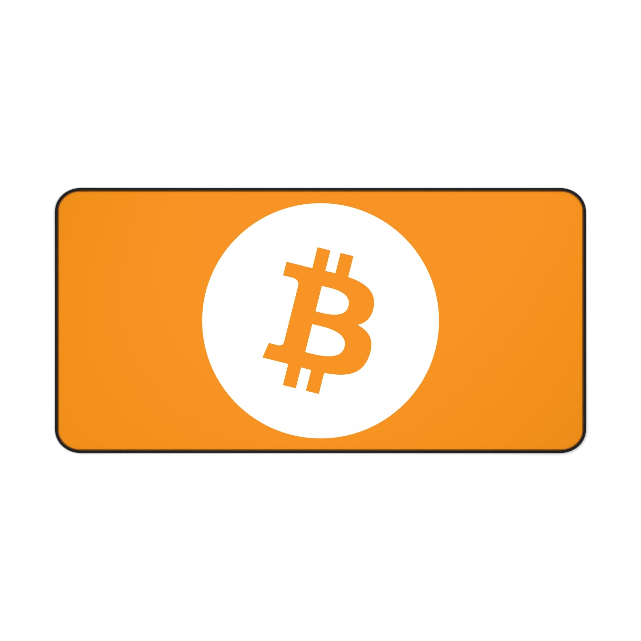 Bitcoin Logo Desk Mat — Orange Crypto Mousepad for Traders & Gamers