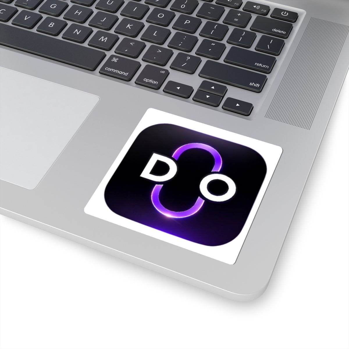Kiss-Cut Sticker — Purple Neon DO Logo Laptop Decal