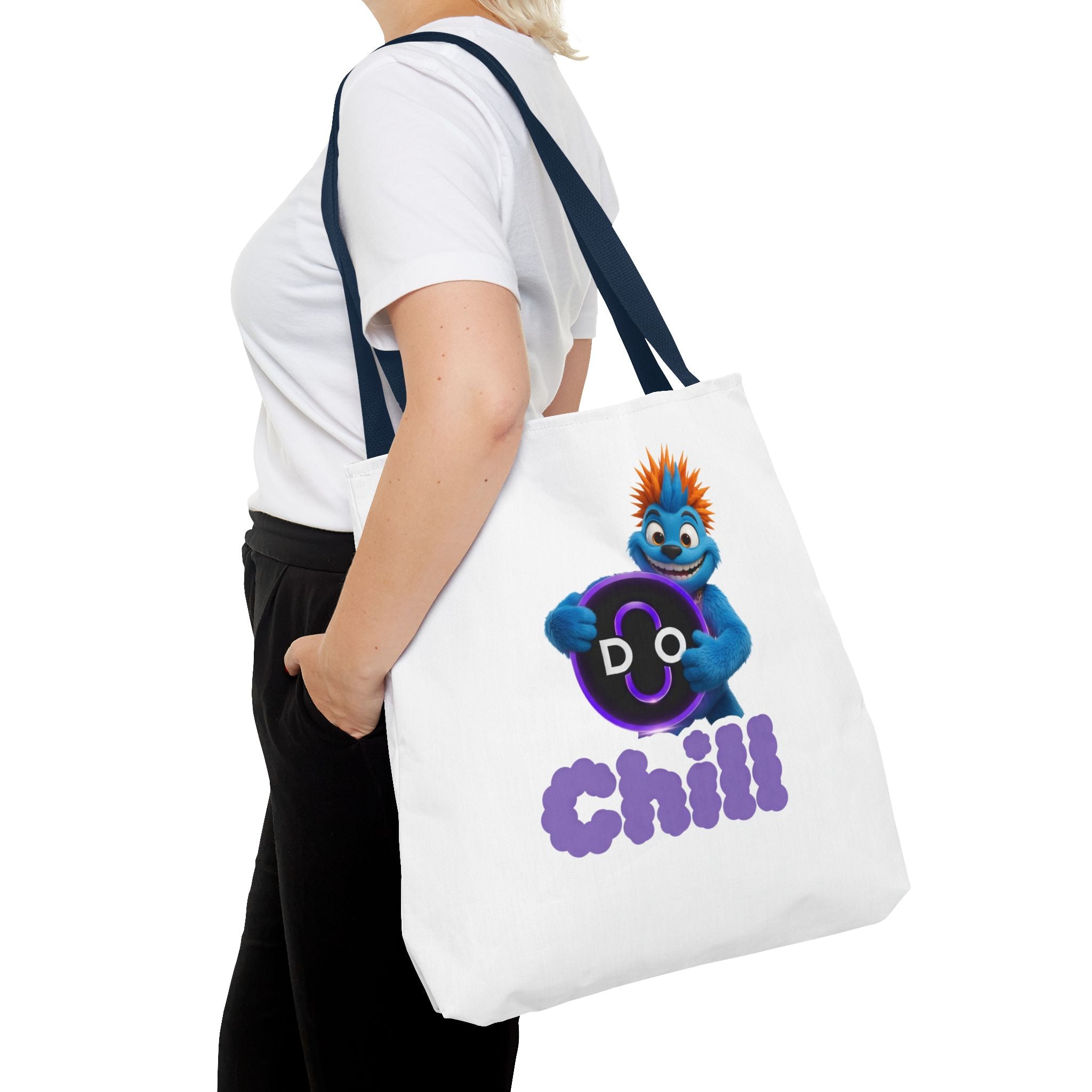 Do Chill Tote Bag — Cute Blue Monster Graphic Tote