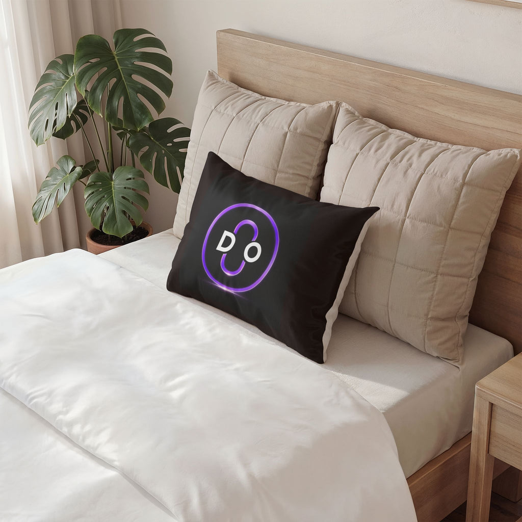 Do Neon Logo Pillow Sham — Black Cotton Decorative Pillowcase