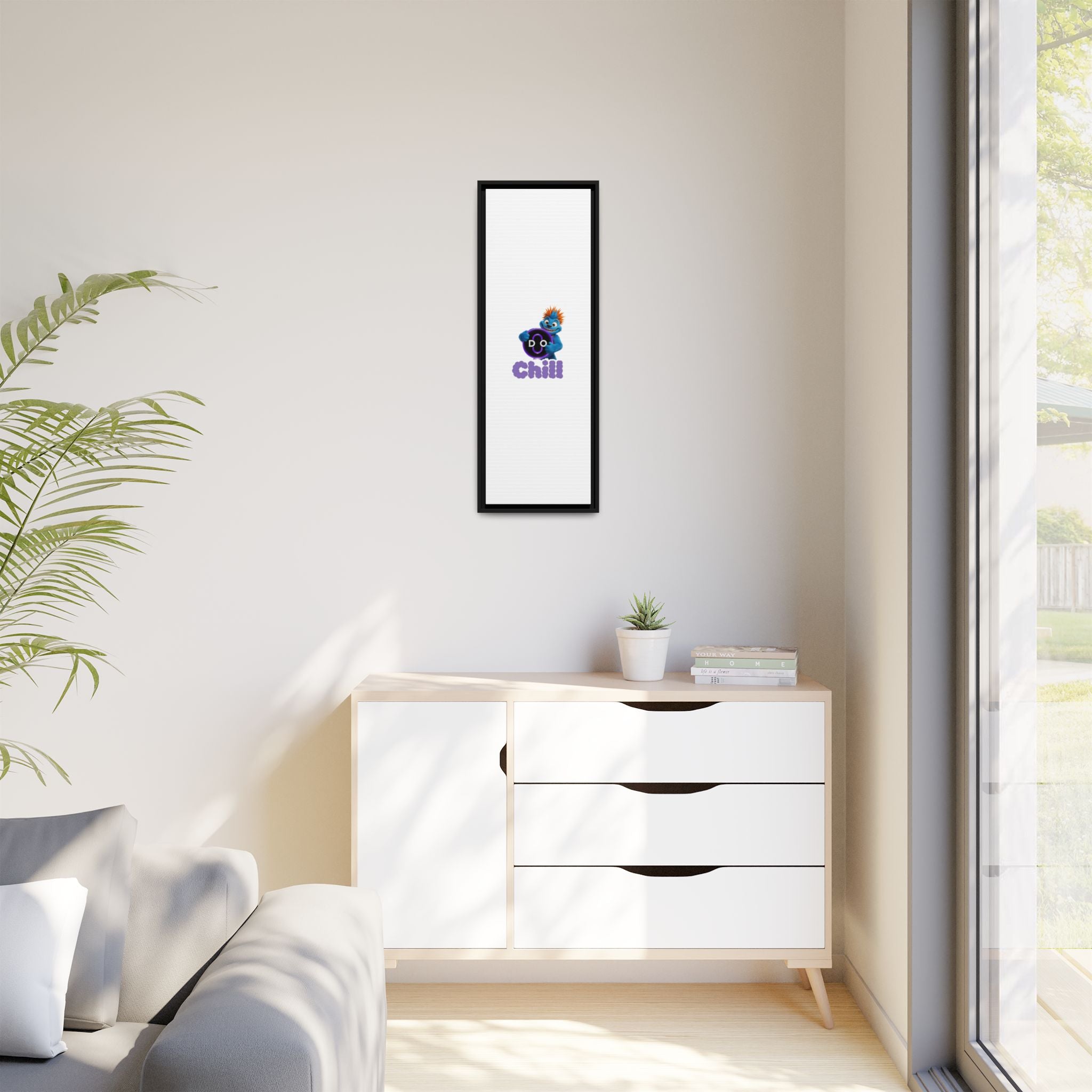 Do Chill Canvas Print — Framed Matte Wall Art (Colorful Cartoon Character)