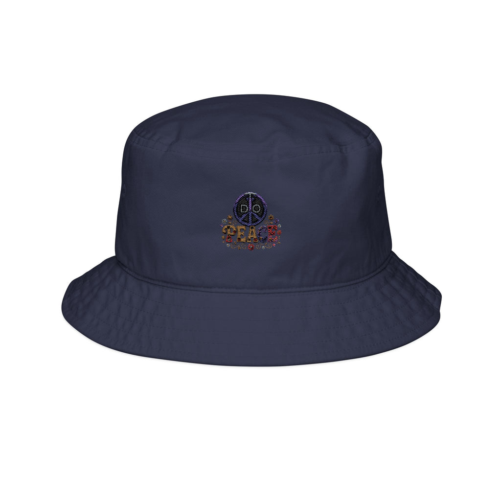 DO Peace Flower Embroidered Bucket Hat
