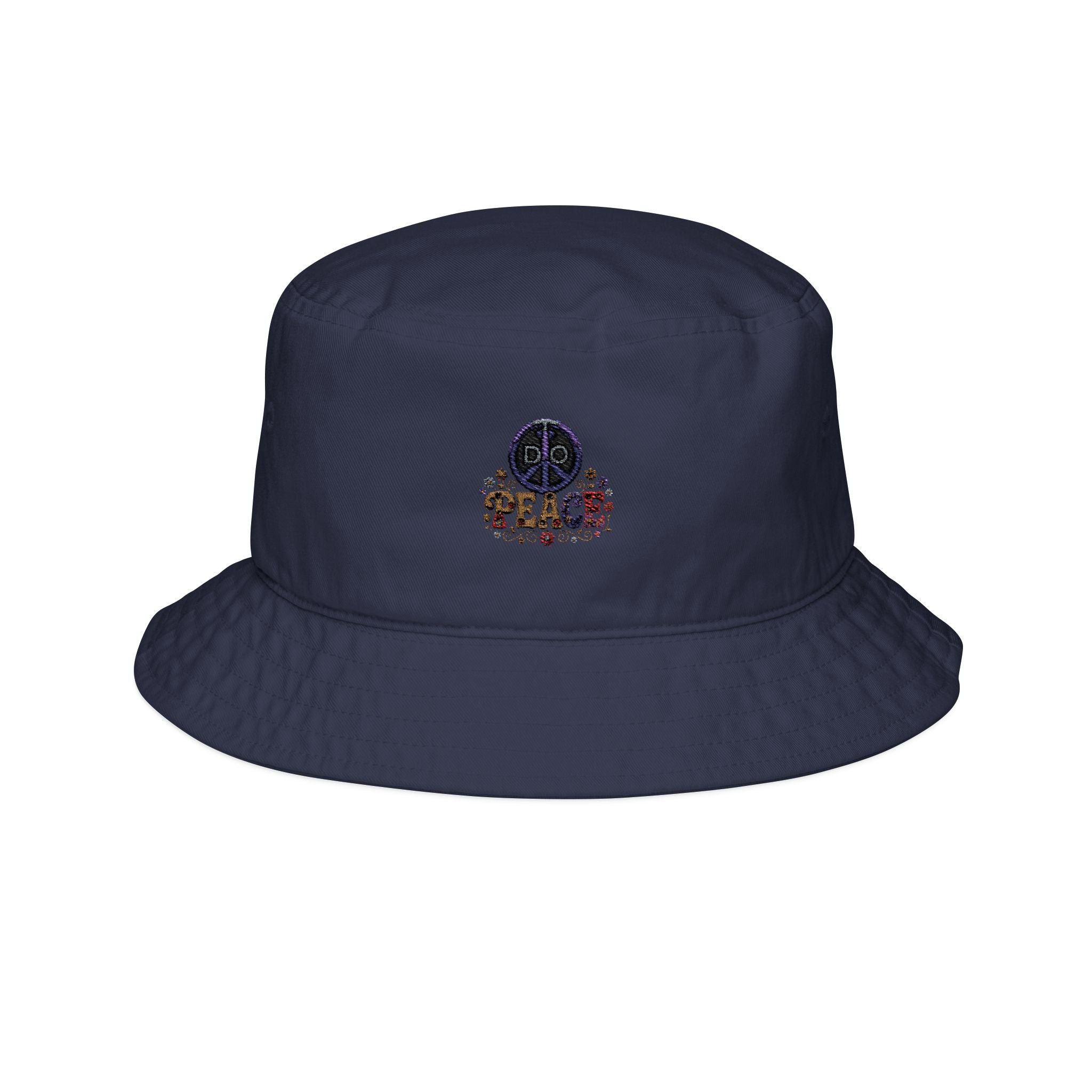 DO Peace Flower Embroidered Bucket Hat