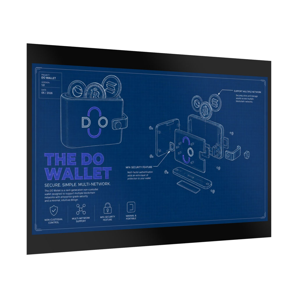 Rolled Poster — 'The DO Wallet' Blueprint Tech Wall Art