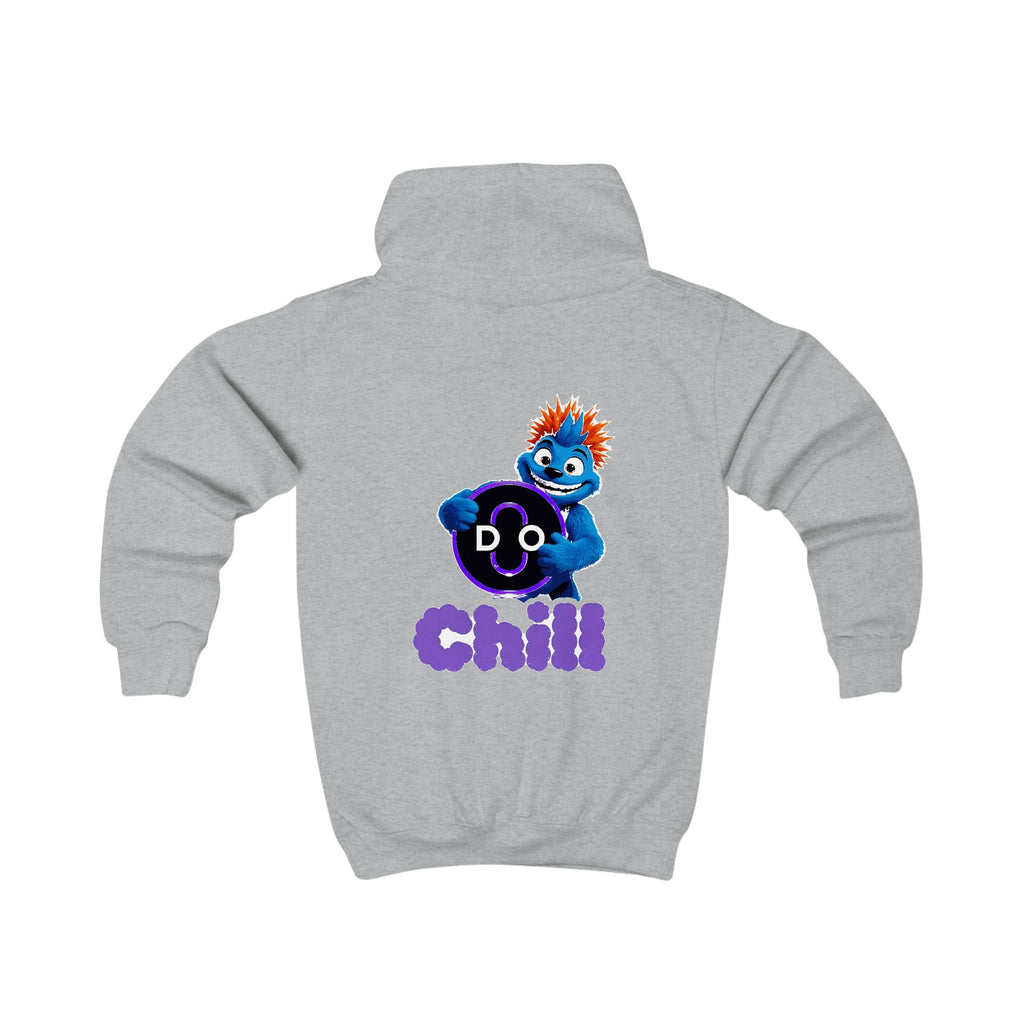 Kids Hoodie — Playful 'Do Chill' Blue Monster Graphic Hooded Sweatshirt