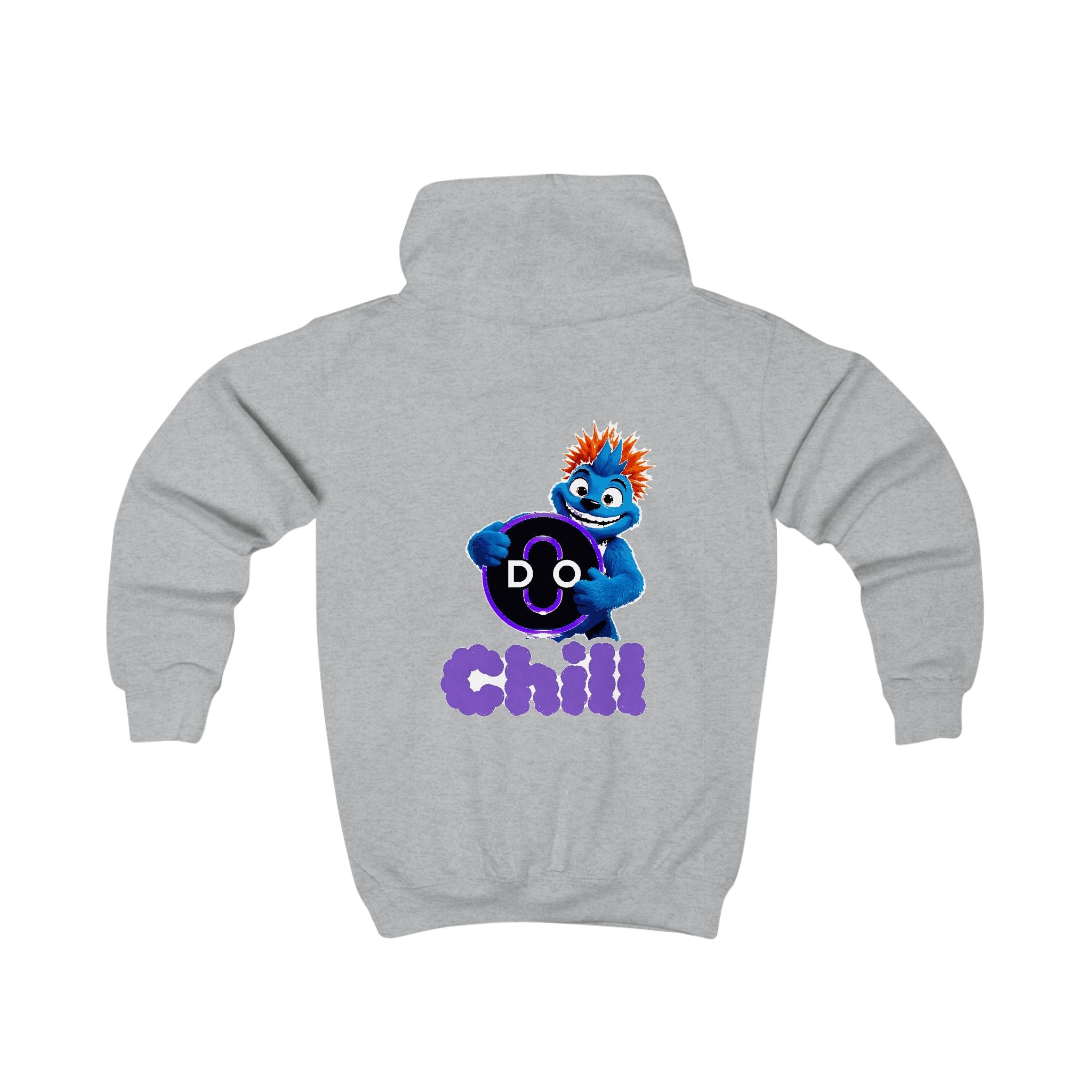 Kids Hoodie — Playful 'Do Chill' Blue Monster Graphic Hooded Sweatshirt