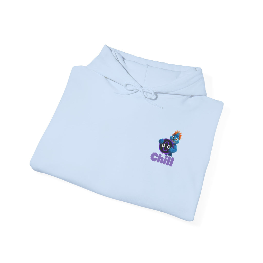 DO Chill Hoodie — Cute Blue Plush Character Graphic Hoodie