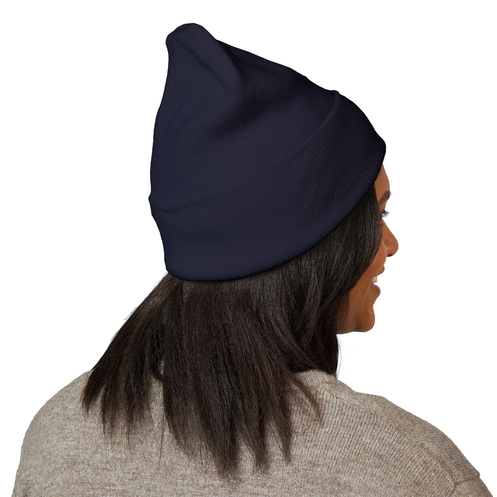 Chill Bear Embroidered Cuffed Beanie — Cozy Winter Knit Hat