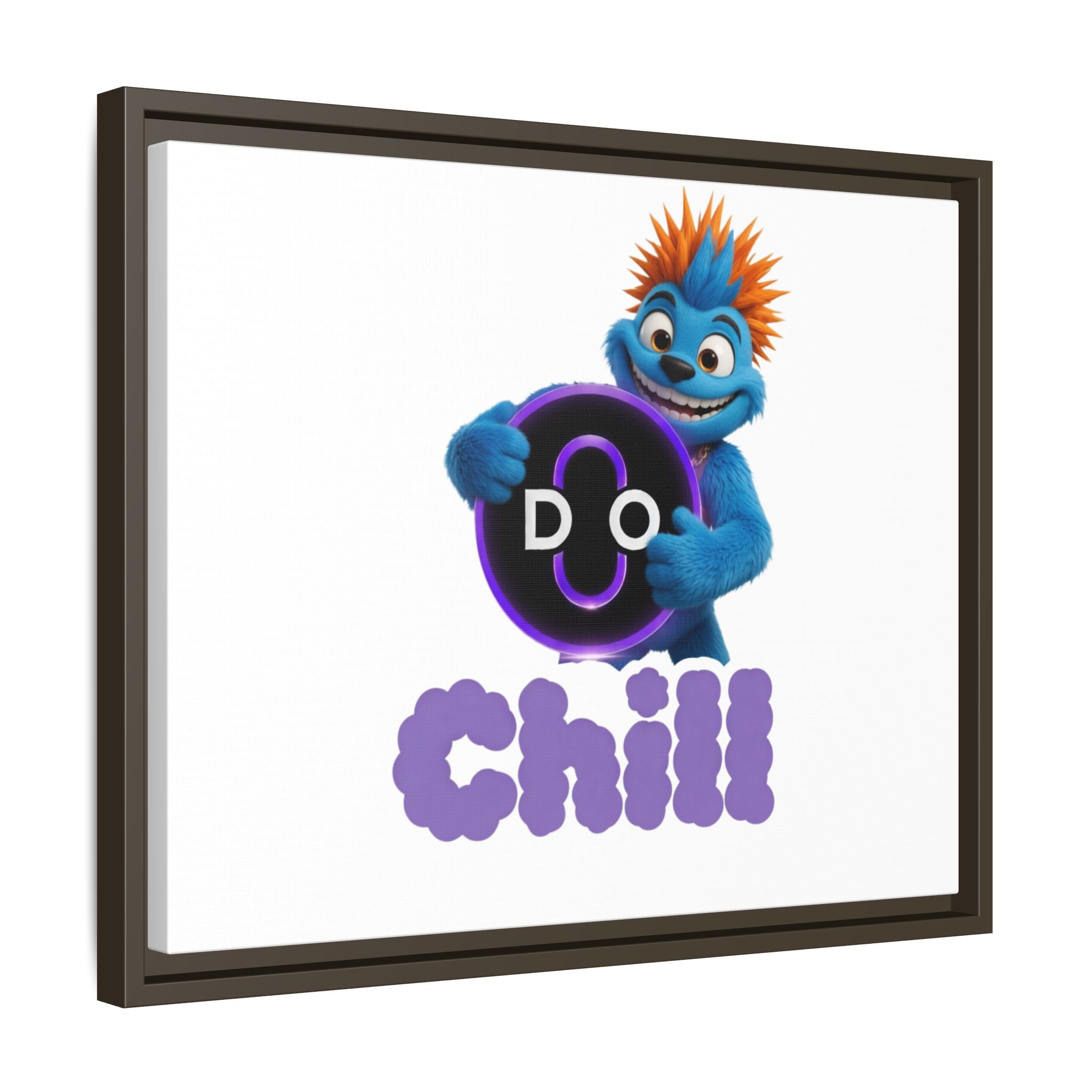 Do Chill Canvas Print — Framed Matte Wall Art (Colorful Cartoon Character)