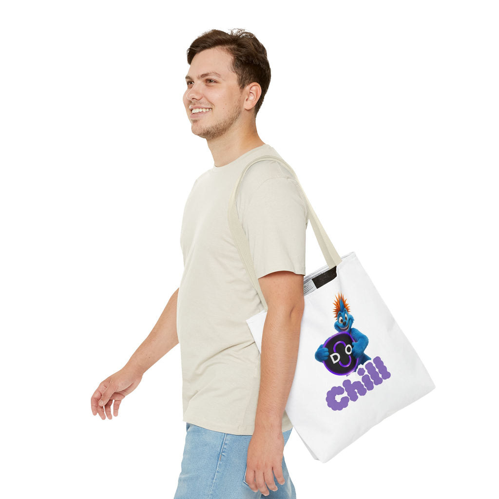 Do Chill Tote Bag — Cute Blue Monster Graphic Tote