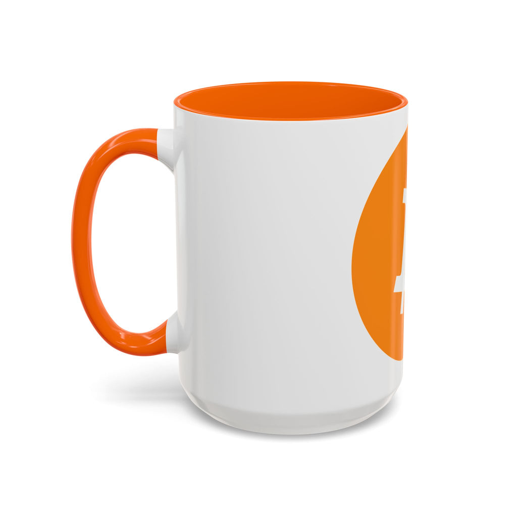 Bitcoin Logo Accent Coffee Mug — Orange Crypto Coffee Mug (11/15oz)