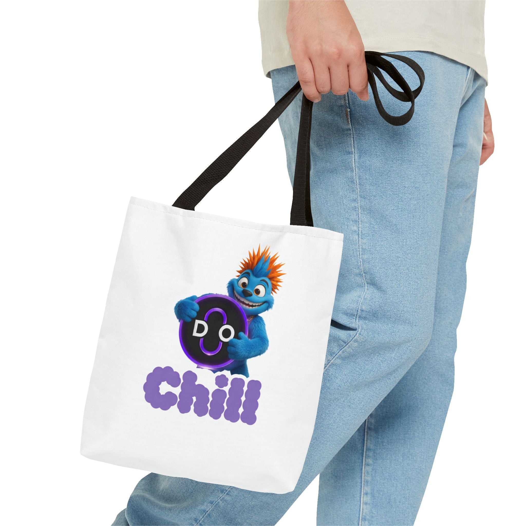 Do Chill Tote Bag — Cute Blue Monster Graphic Tote
