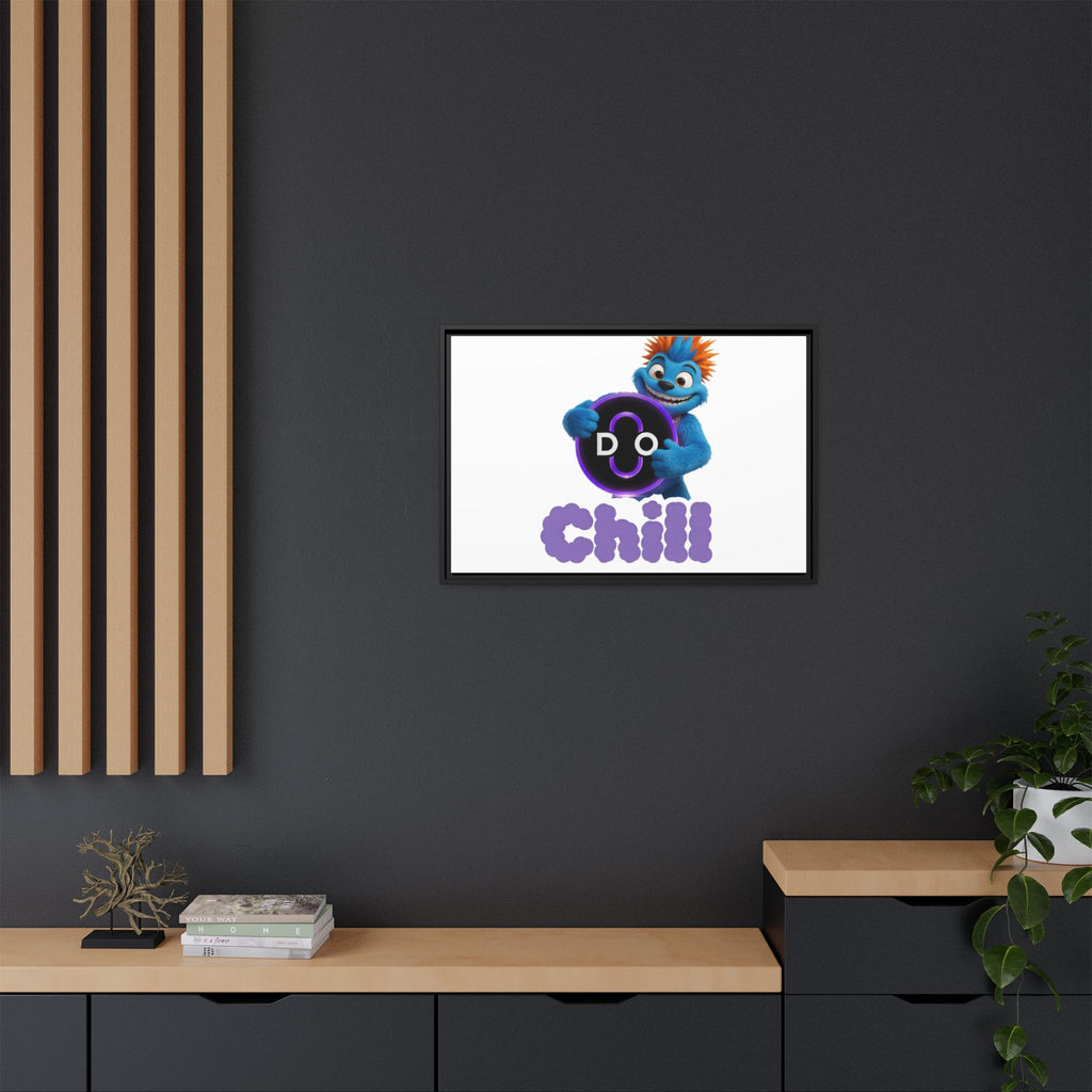 Do Chill Canvas Print — Framed Matte Wall Art (Colorful Cartoon Character)