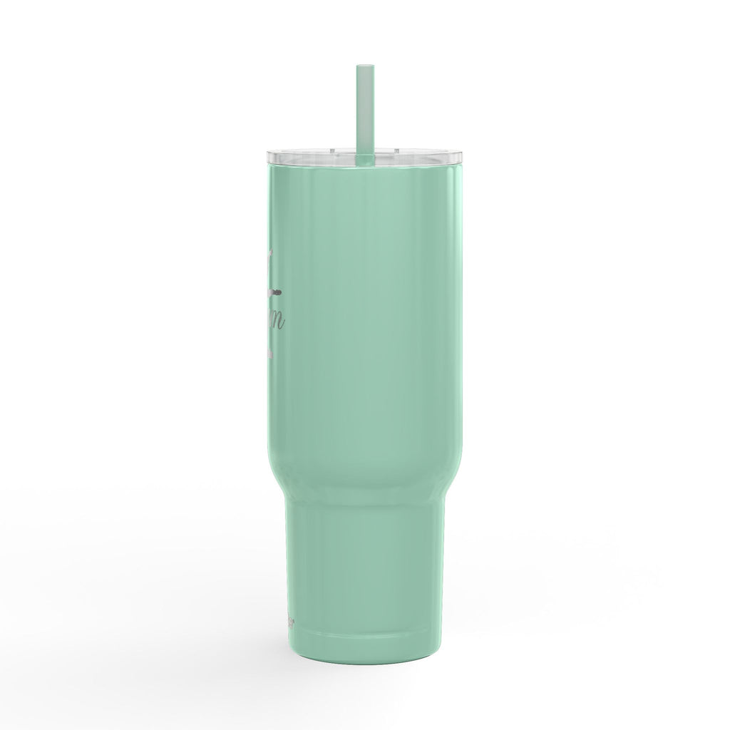 40oz Engraved Gym Tumbler with Lid & Straw — Personalized Fitness Water Bottle