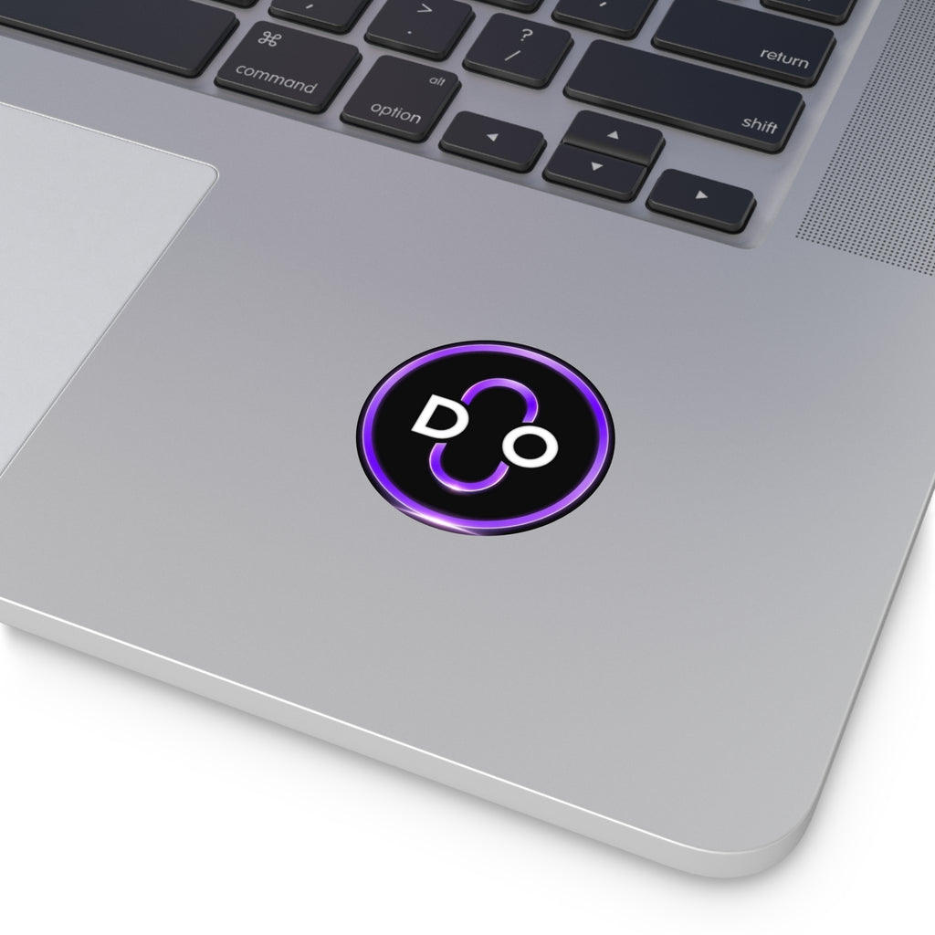 Do Round Vinyl Sticker — Minimal Purple 'DO' Logo Sticker