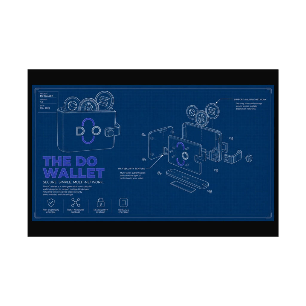 Rolled Poster — 'The DO Wallet' Blueprint Tech Wall Art