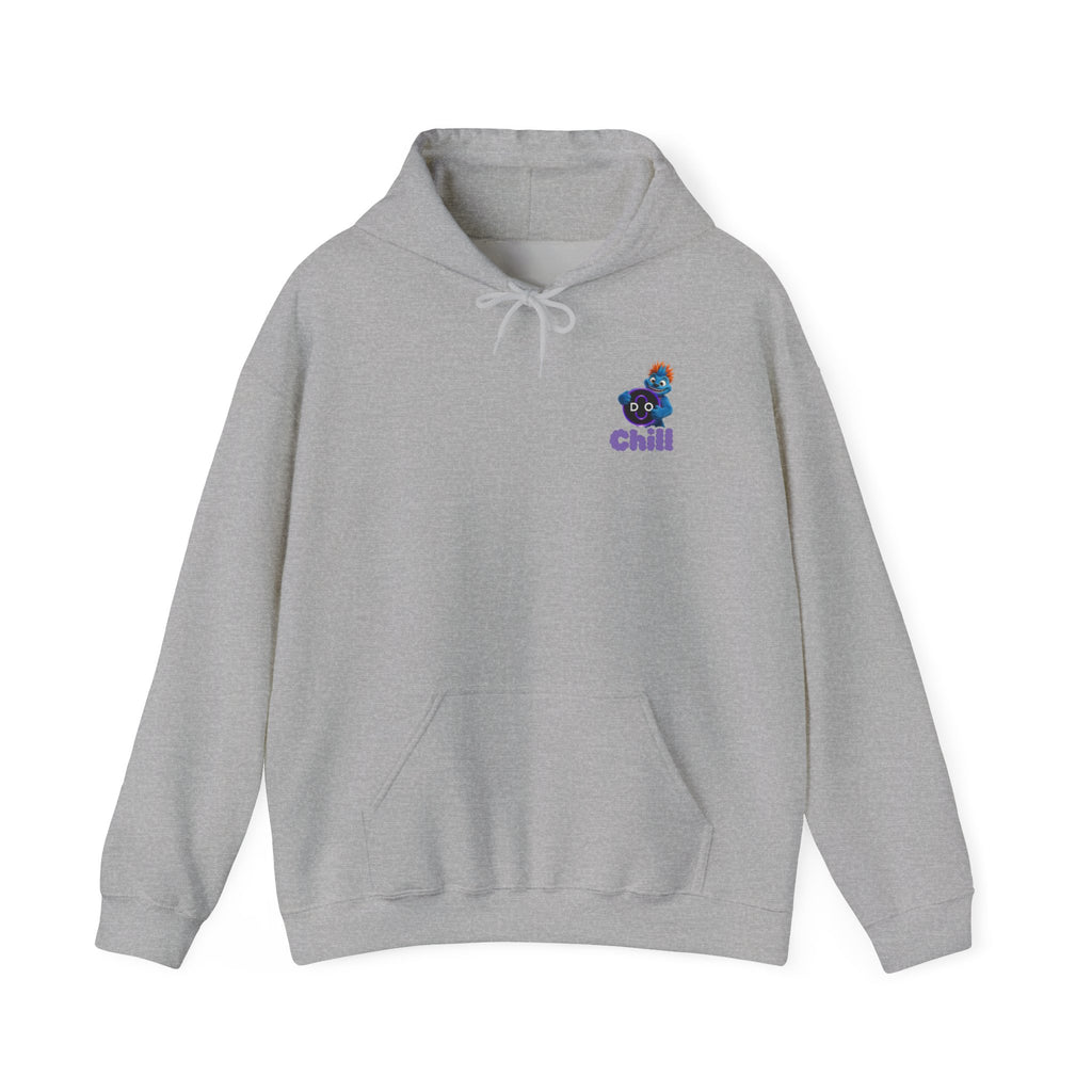 DO Chill Hoodie — Cute Blue Plush Character Graphic Hoodie