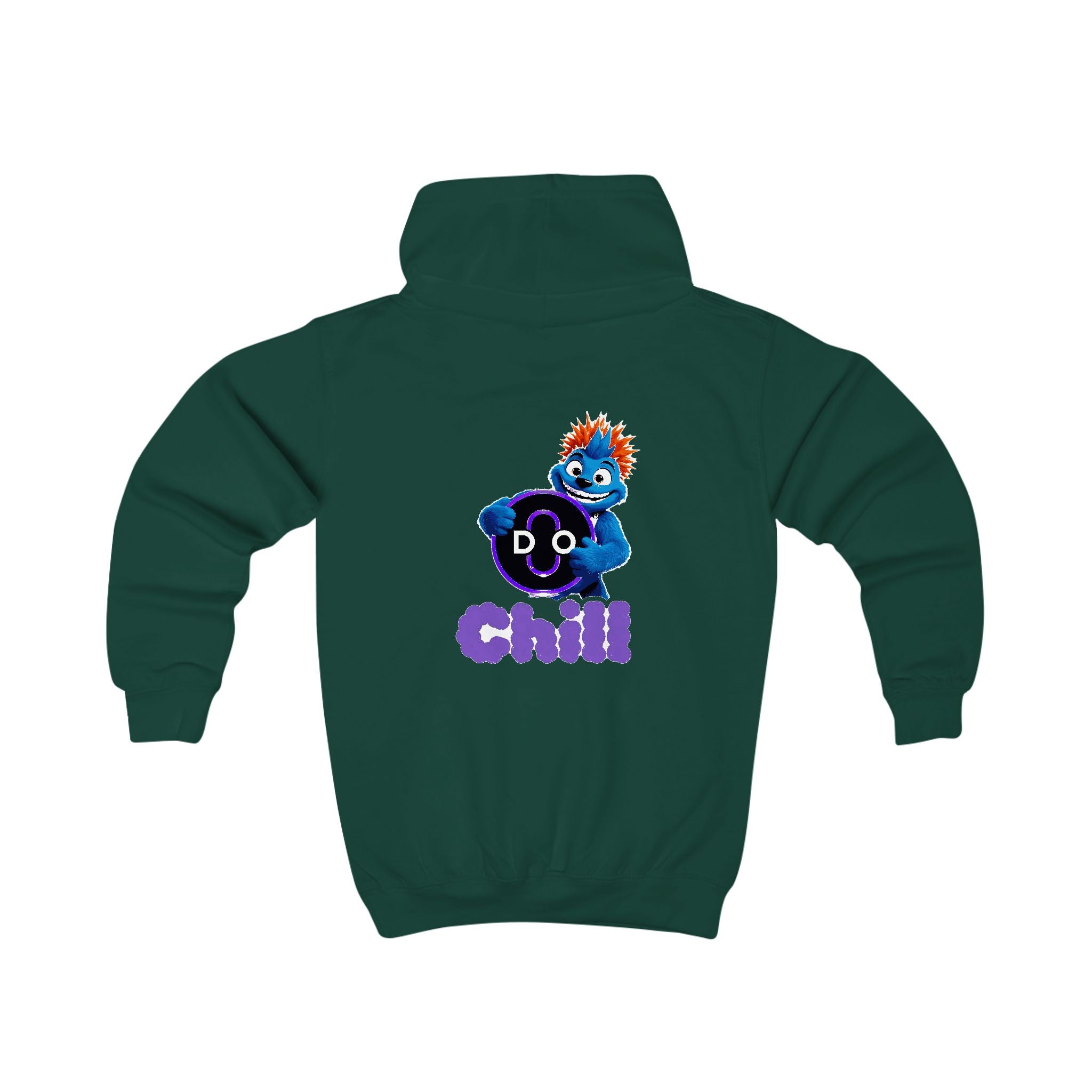 Do Chill Kids Hoodie — Cute Blue Monster "Chill" Graphic Pullover for Children