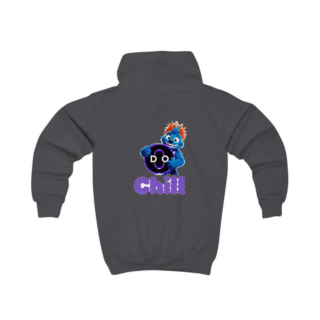 Do Chill Kids Hoodie — Cute Blue Monster "Chill" Graphic Pullover for Children