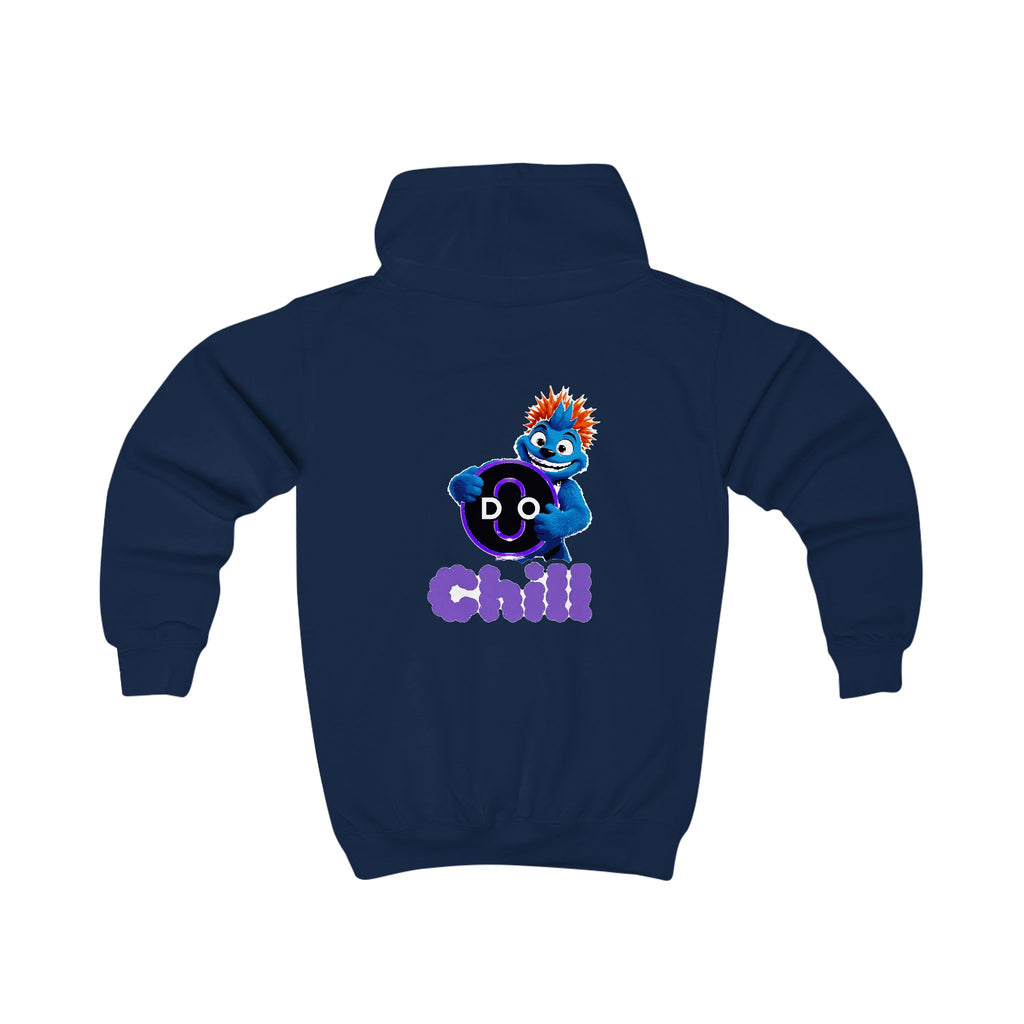 Do Chill Kids Hoodie — Cute Blue Monster "Chill" Graphic Pullover for Children