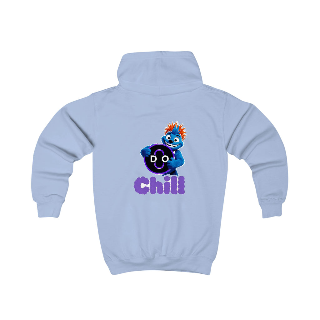 Do Chill Kids Hoodie — Cute Blue Monster "Chill" Graphic Pullover for Children