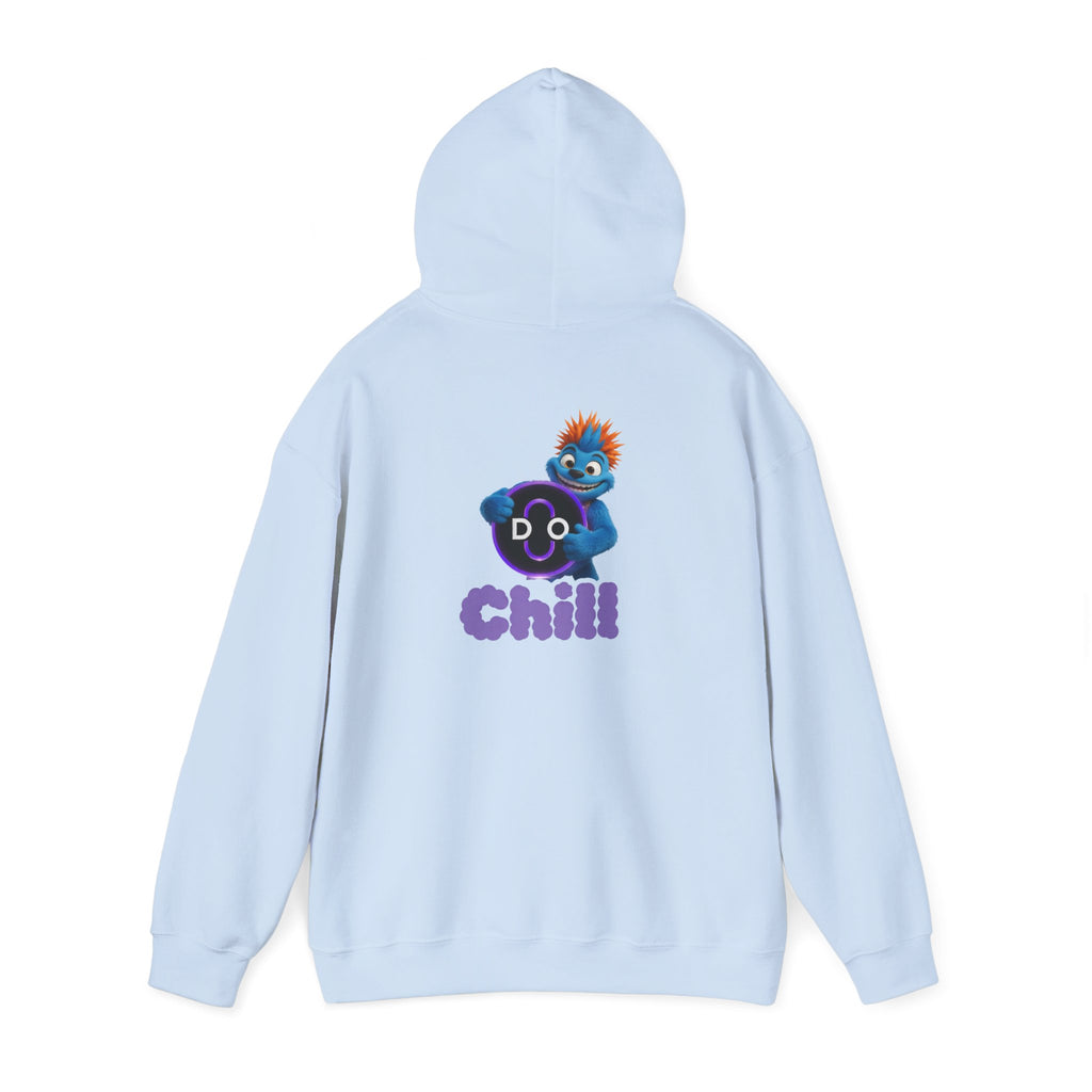 DO Chill Hoodie — Cute Blue Plush Character Graphic Hoodie