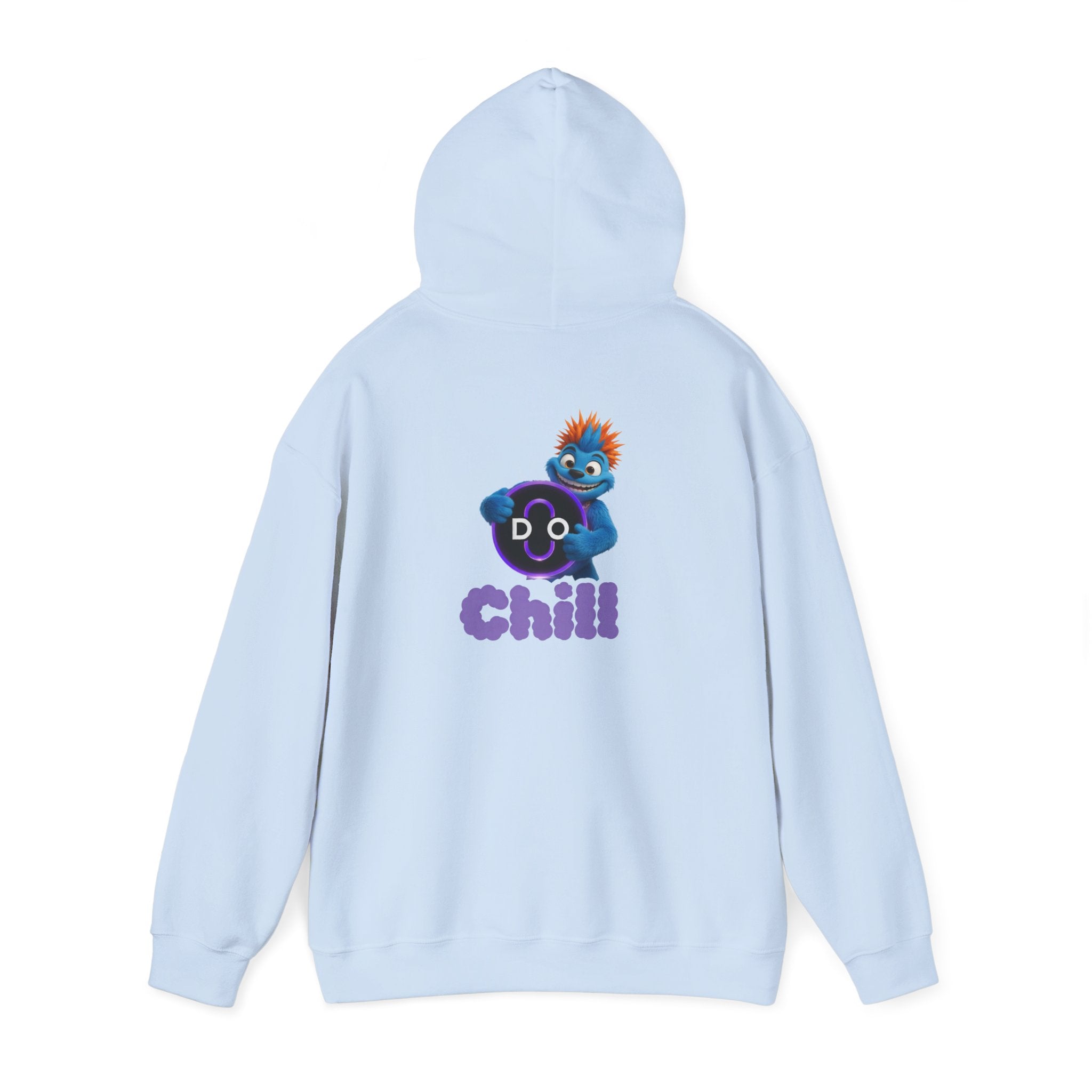 DO Chill Hoodie — Cute Blue Plush Character Graphic Hoodie