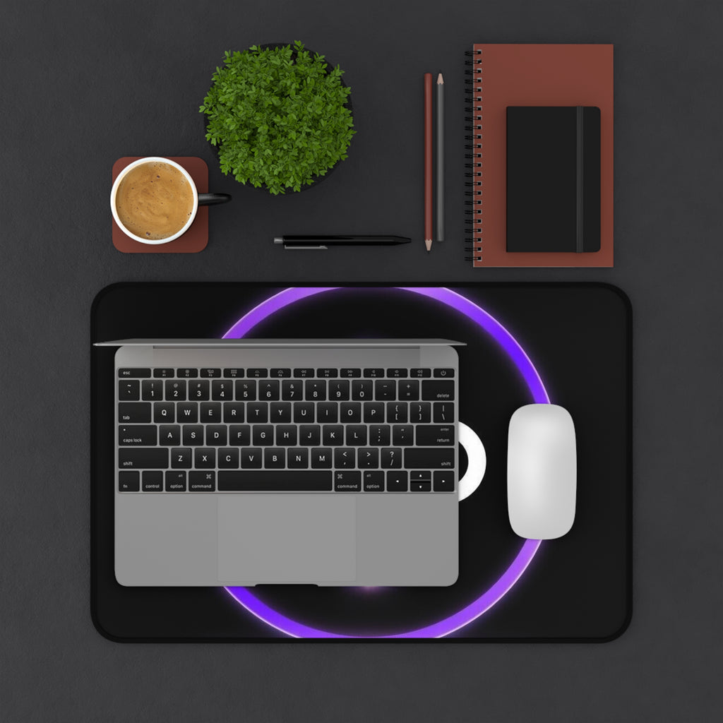 Neon DO Logo Desk Mat — Black Gaming/Workstation Mouse Pad