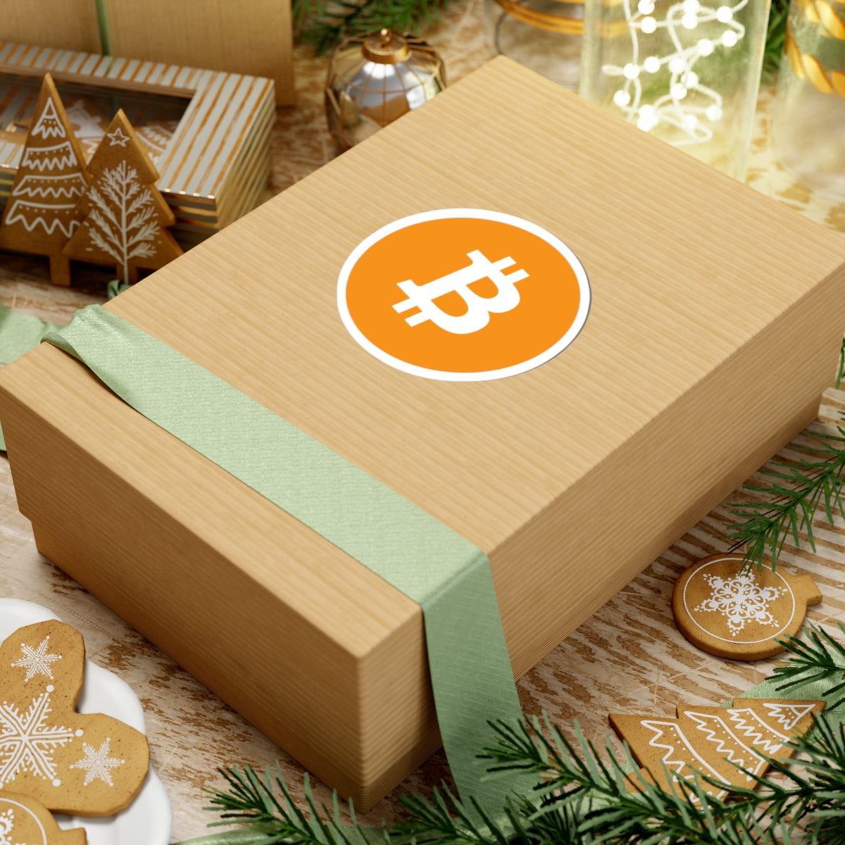 Bitcoin Logo Kiss-Cut Sticker — Orange BTC Cryptocurrency Decal