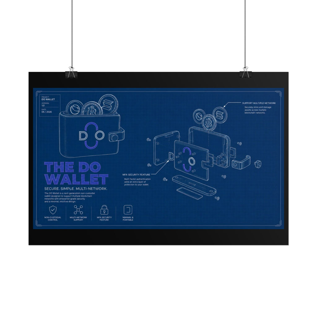 Rolled Poster — 'The DO Wallet' Blueprint Tech Wall Art