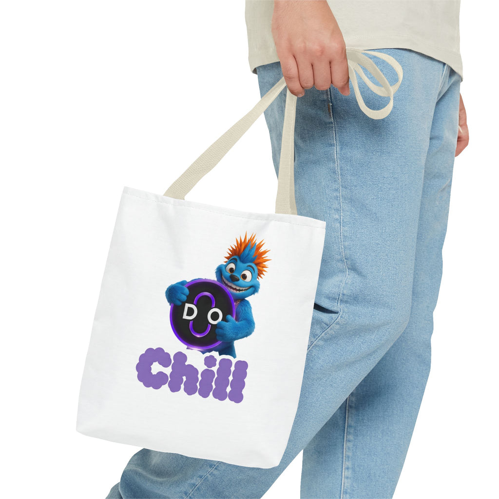 Do Chill Tote Bag — Cute Blue Monster Graphic Tote