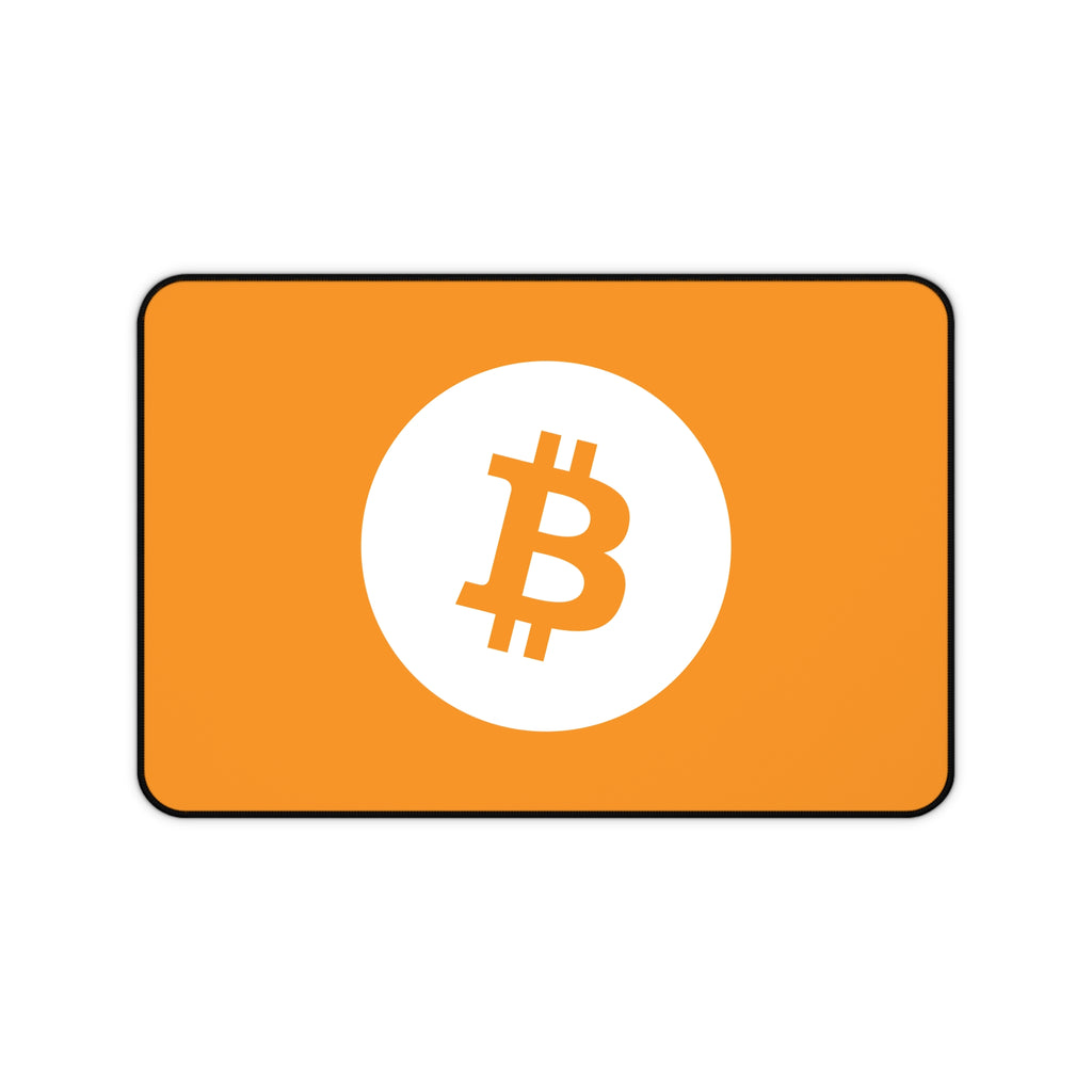 Bitcoin Logo Desk Mat — Orange Crypto Mousepad for Traders & Gamers