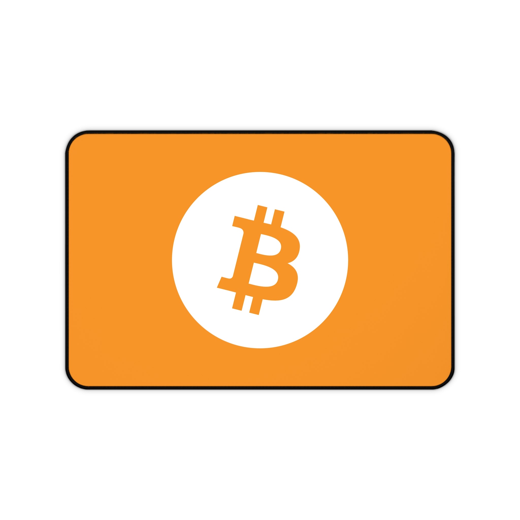 Bitcoin Logo Desk Mat — Orange Crypto Mousepad for Traders & Gamers