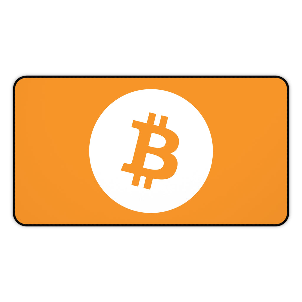 Bitcoin Logo Desk Mat — Orange Crypto Mousepad for Traders & Gamers