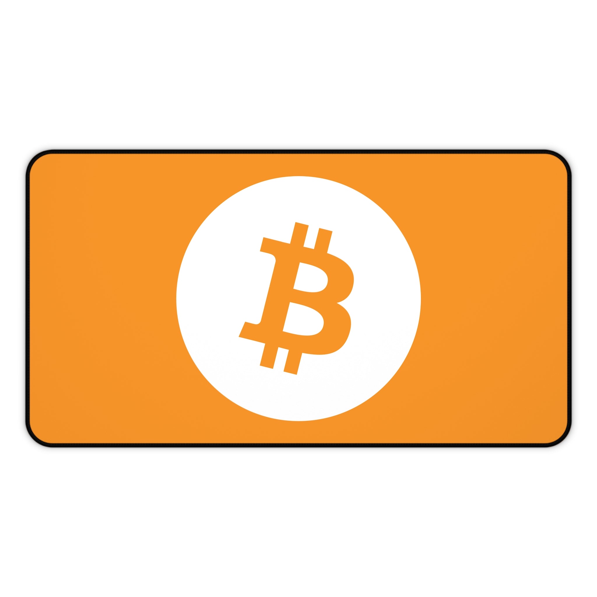 Bitcoin Logo Desk Mat — Orange Crypto Mousepad for Traders & Gamers