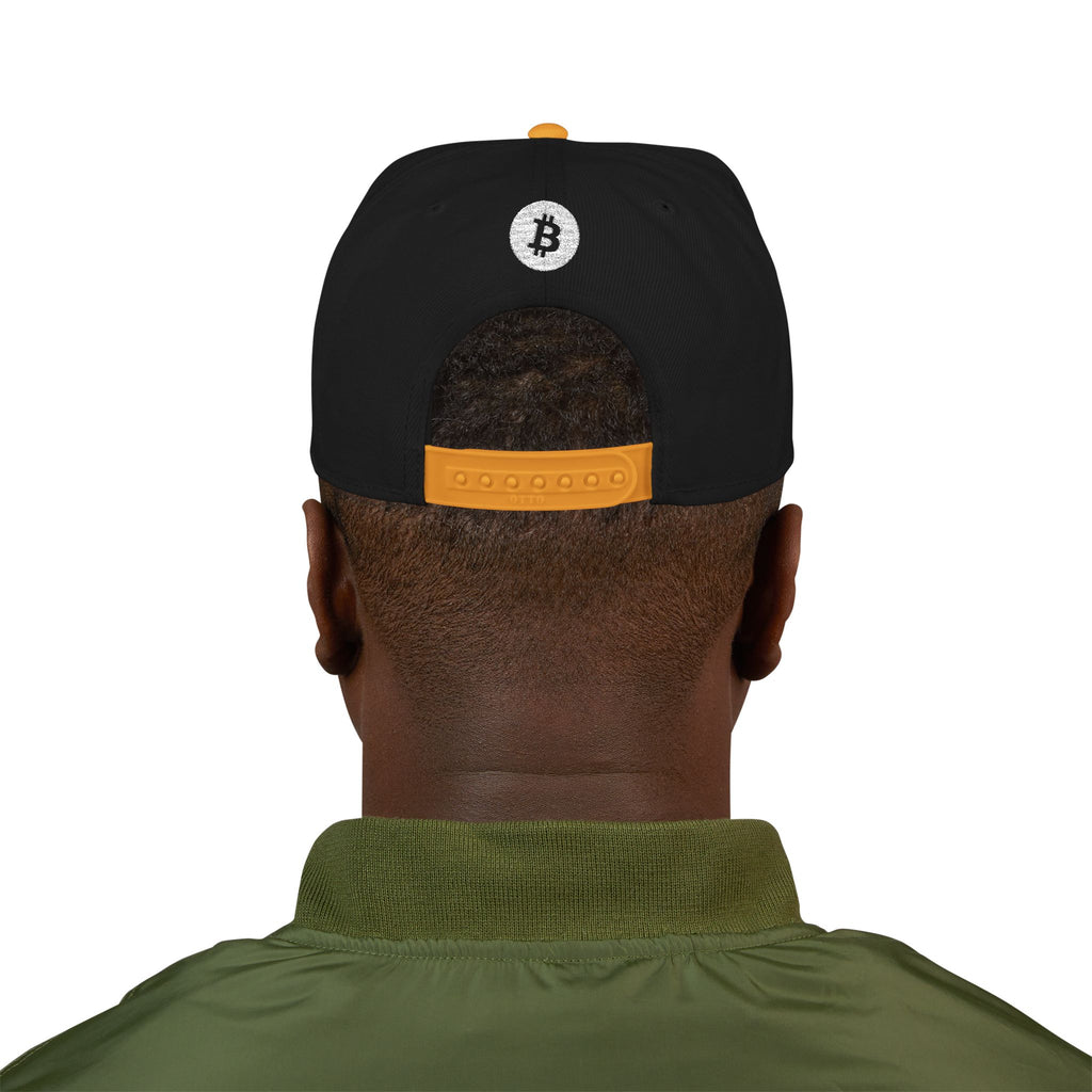 Bitcoin Embroidered Snapback Hat – Crypto Logo Streetwear