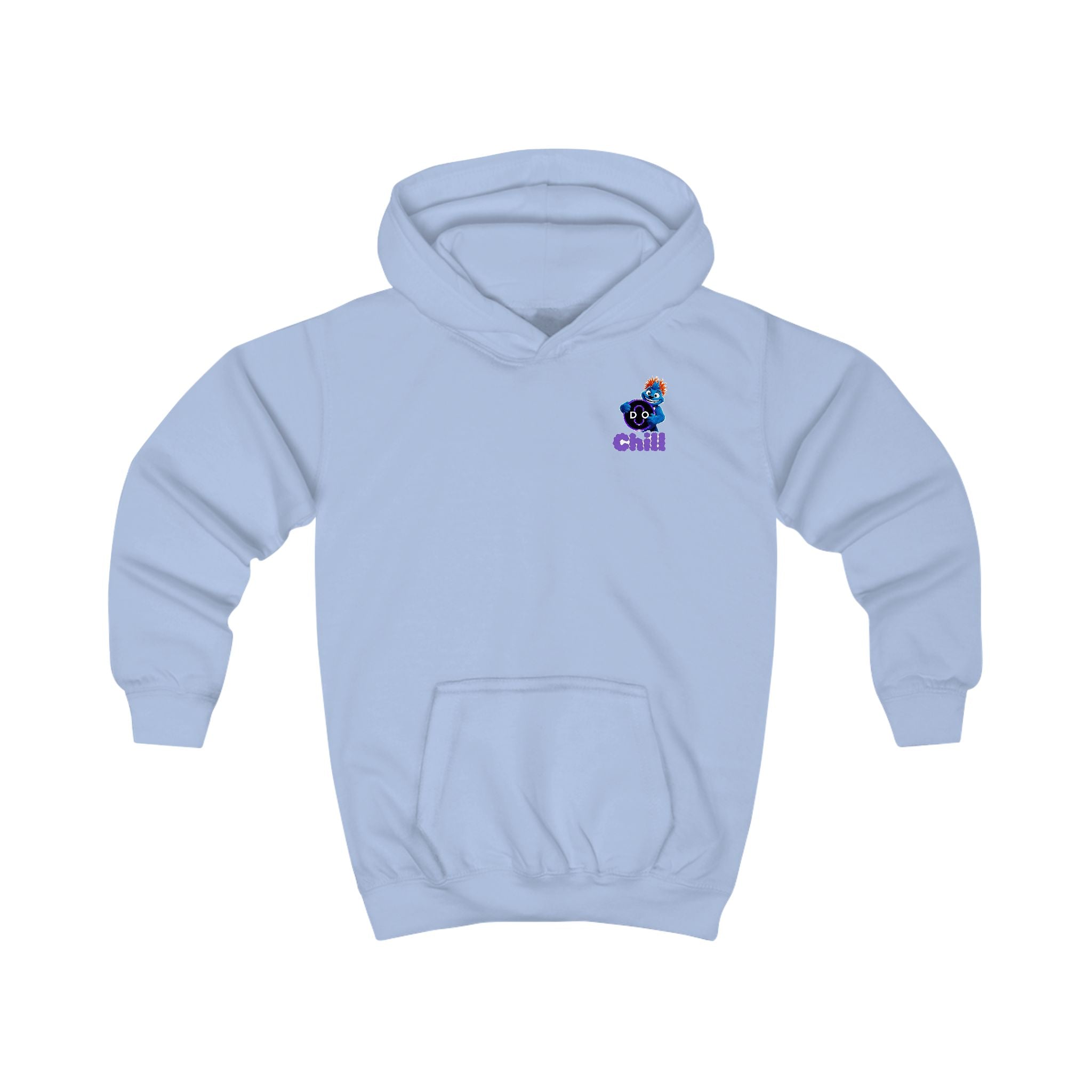 Do Chill Kids Hoodie — Cute Blue Monster "Chill" Graphic Pullover for Children